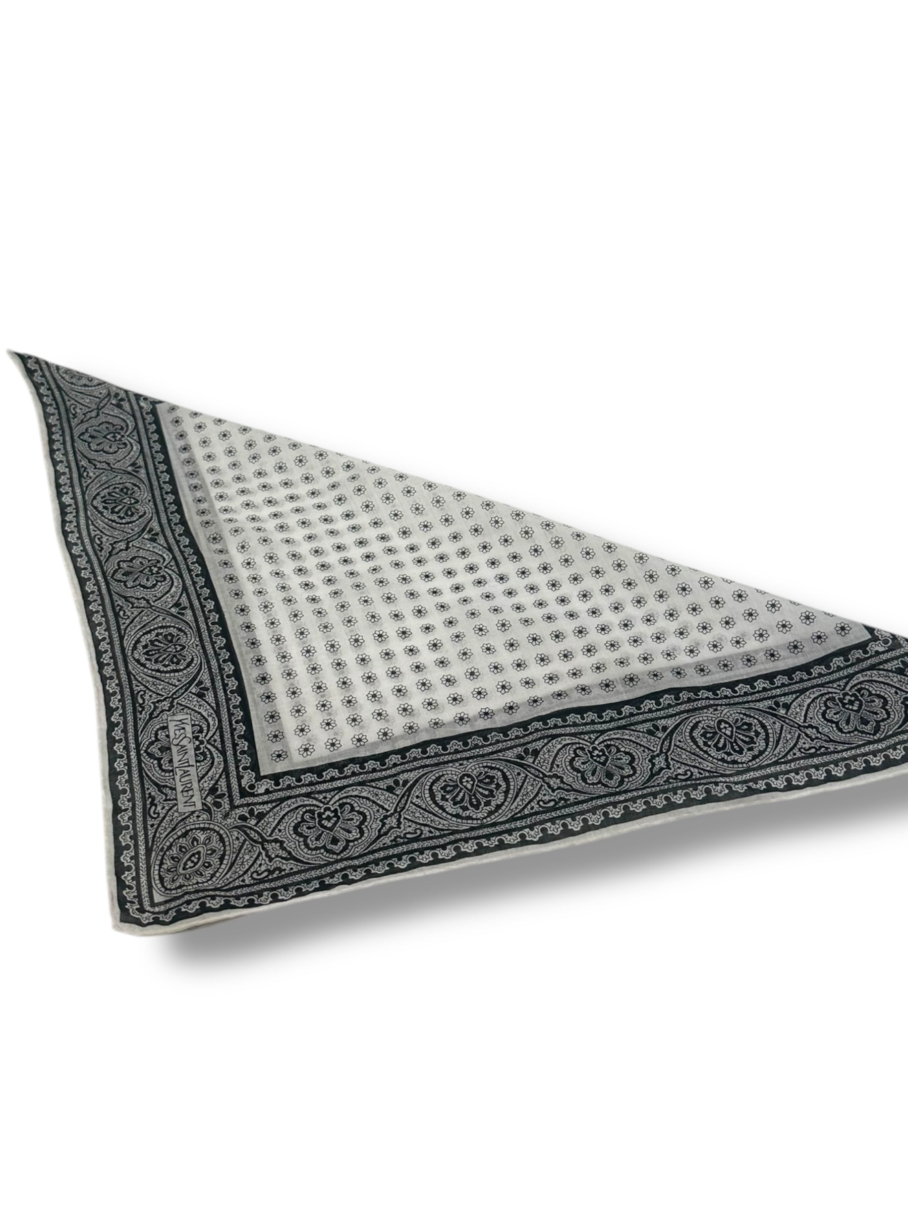 Saint Laurent - Bandana 40 Noir et Blanc