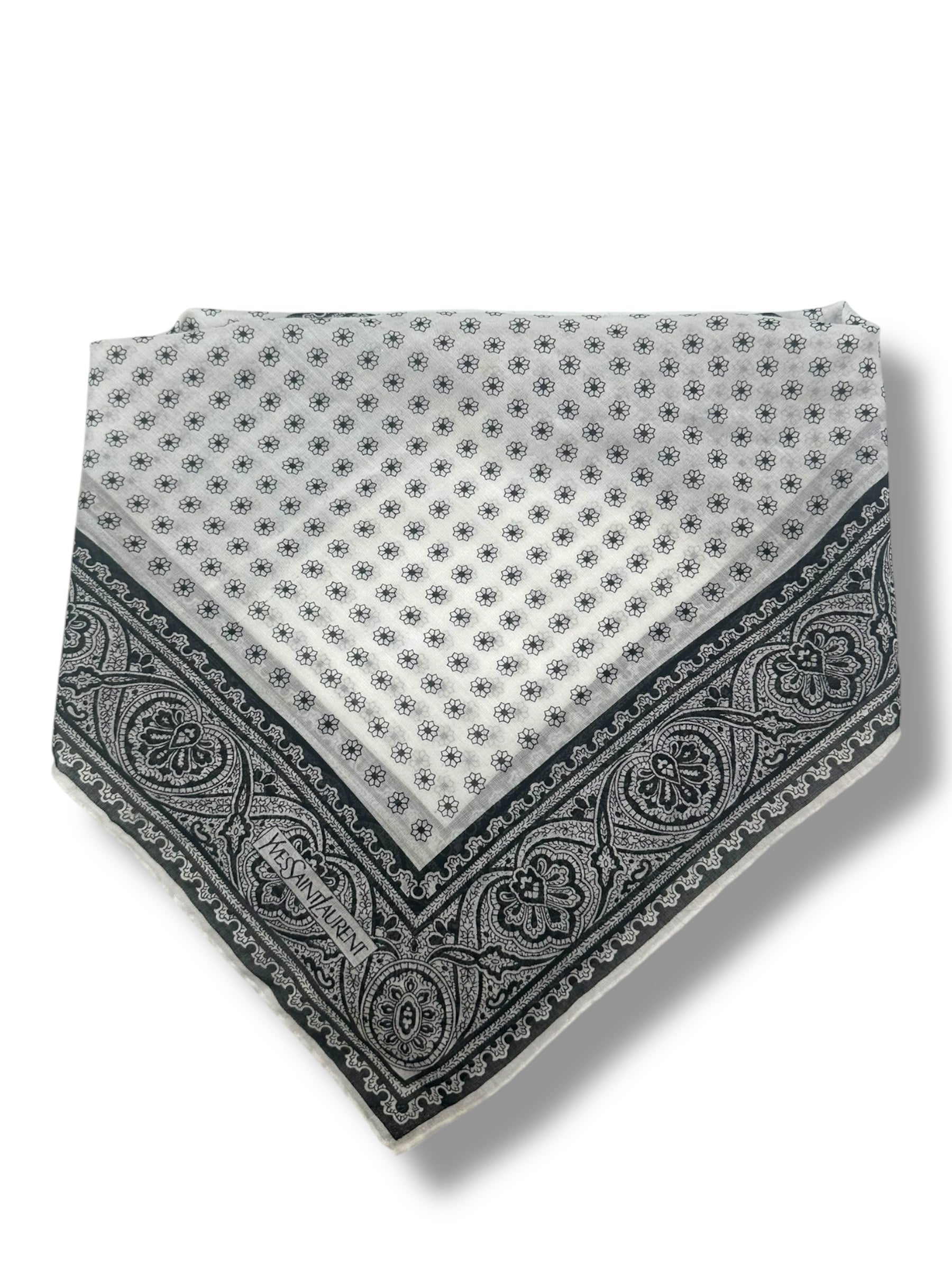 Saint Laurent - Bandana 40 Noir et Blanc