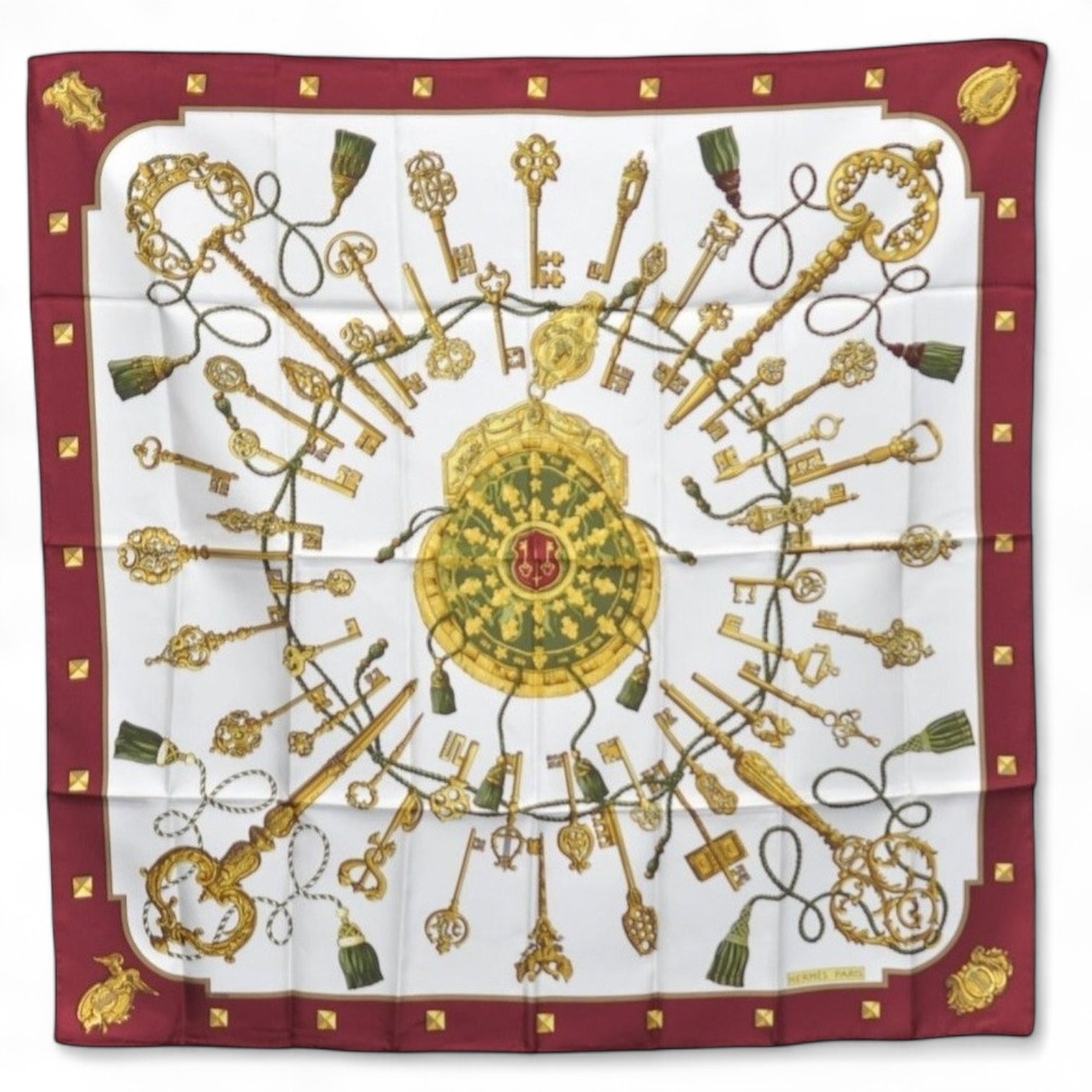 Hermès - Carré 90 « Les Clés » Bordeaux