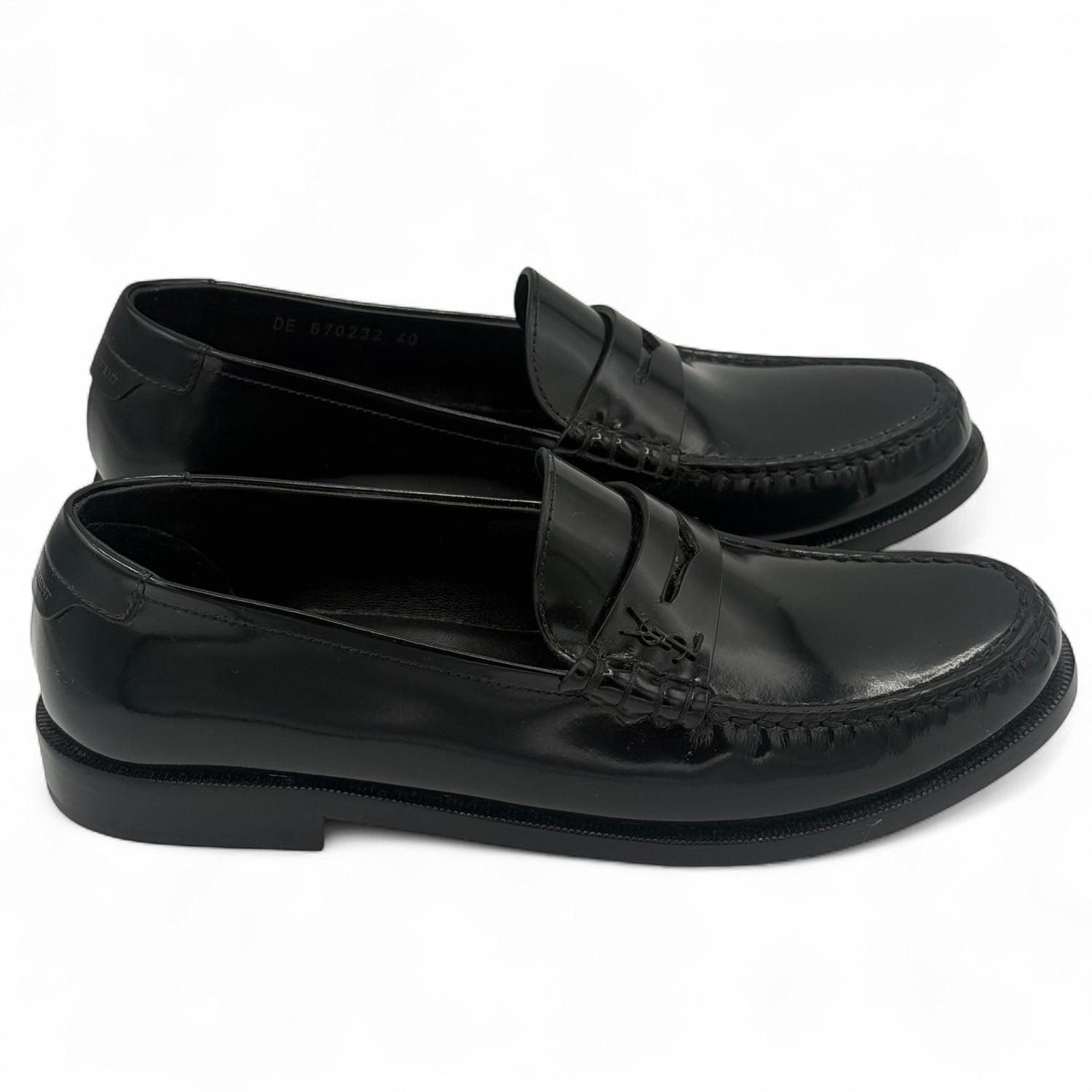 Saint Laurent - Mocassins en cuir noir T.40