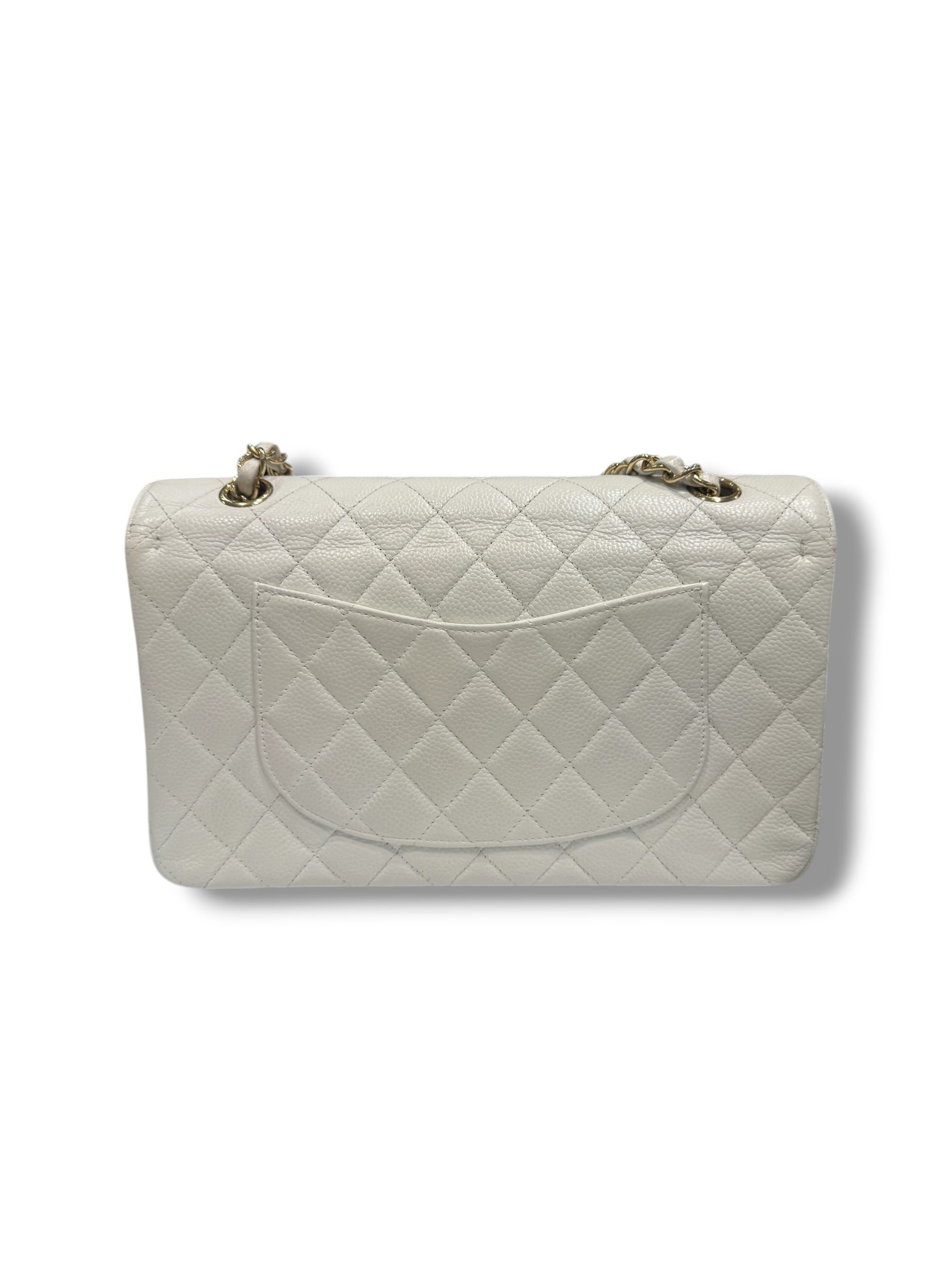 Chanel Sac Timeless 25 Cuir Caviar Blanc | Les Folies d’Eugénie