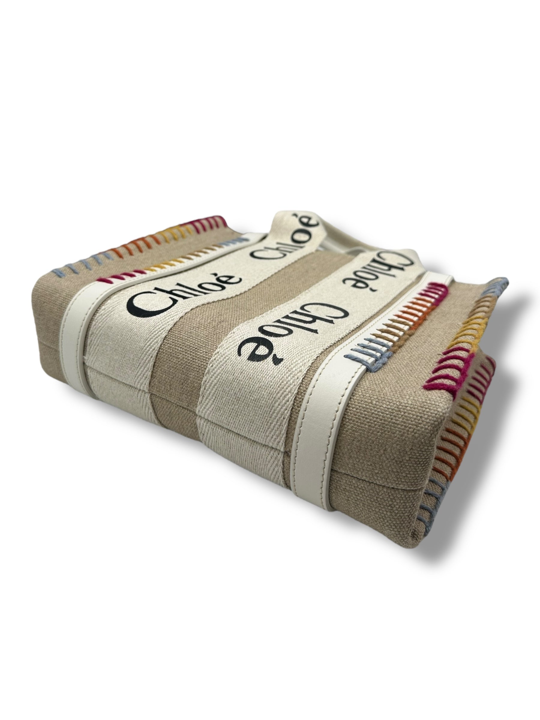 Chloé - Sac Woody en toile beige