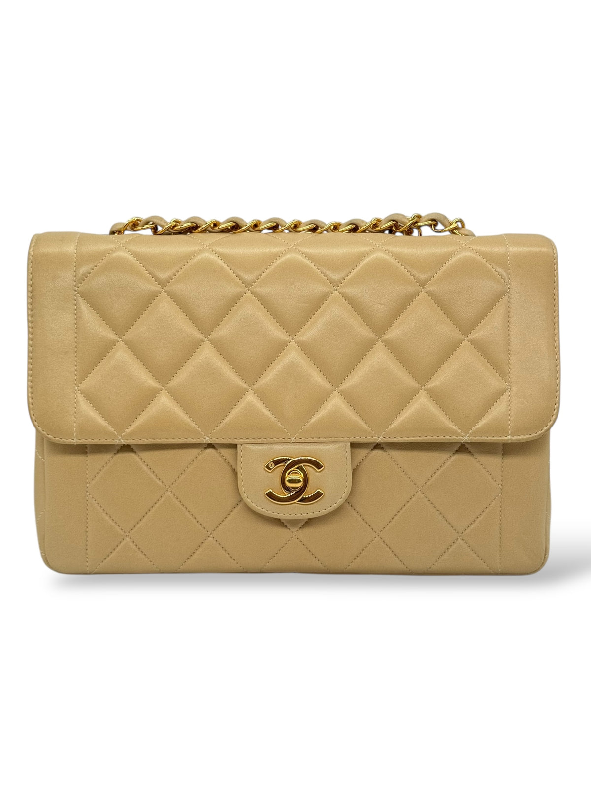 Chanel - Beigefarbene Klappentasche