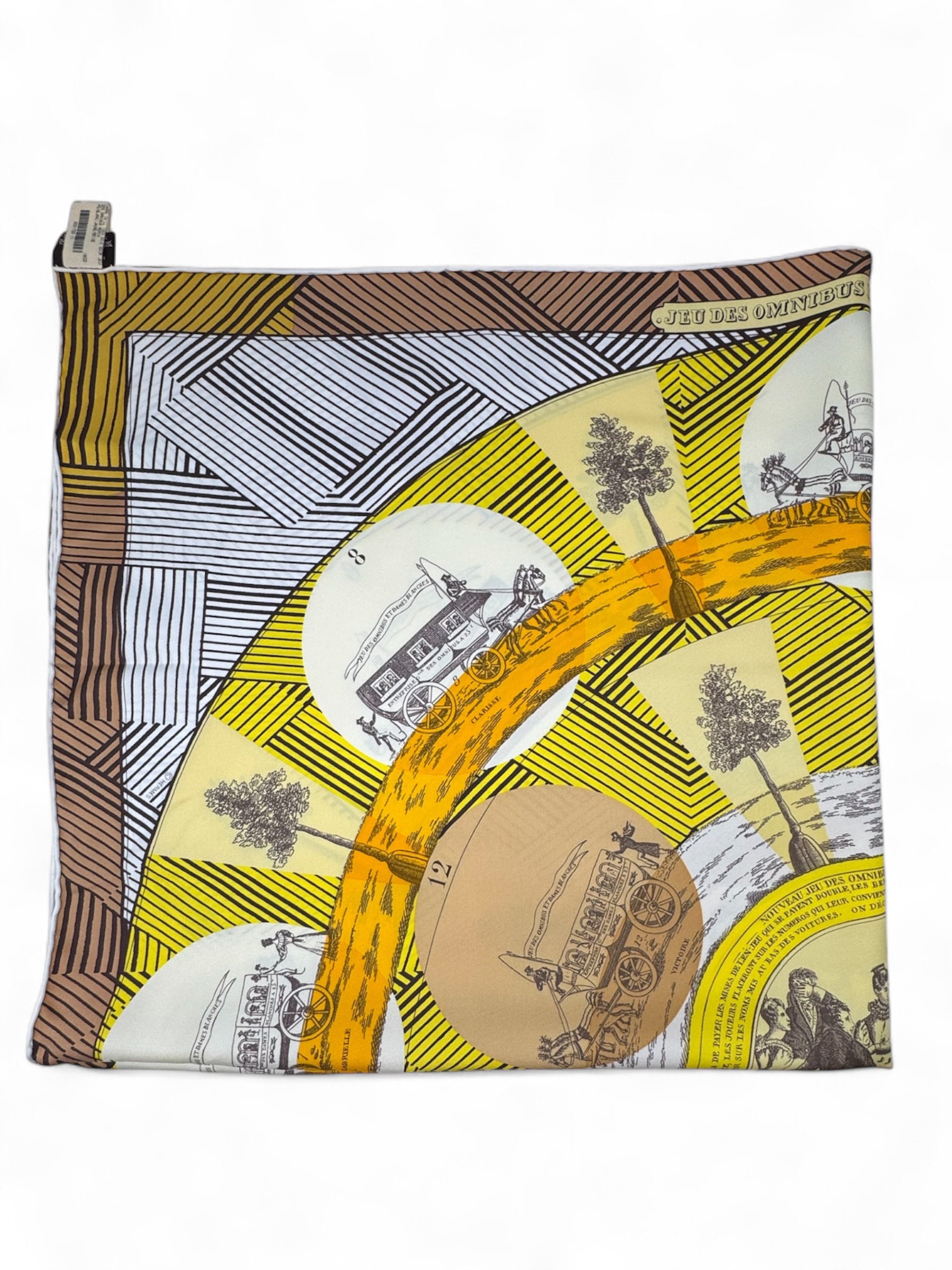 Hermès - Carré 90 « Jeu des Omnibus et dames blanches »