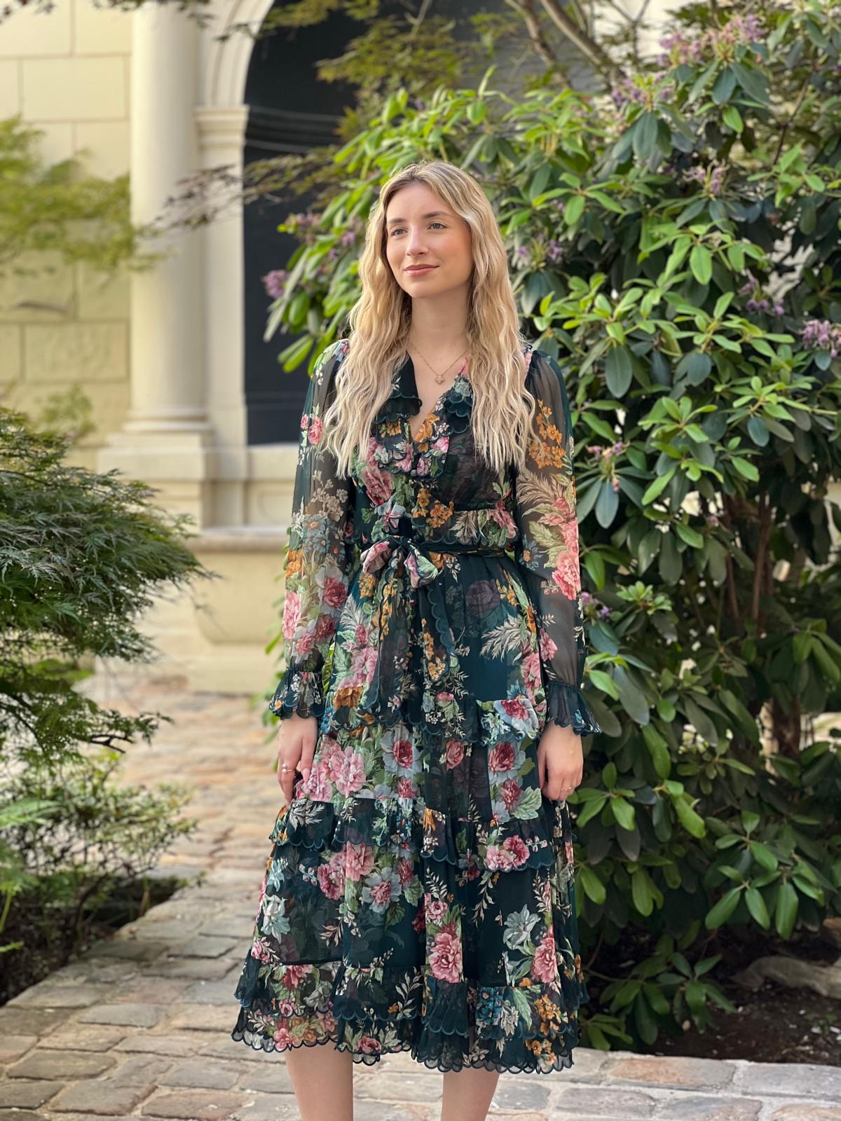 Zimmermann - Robe longue vert à fleurs