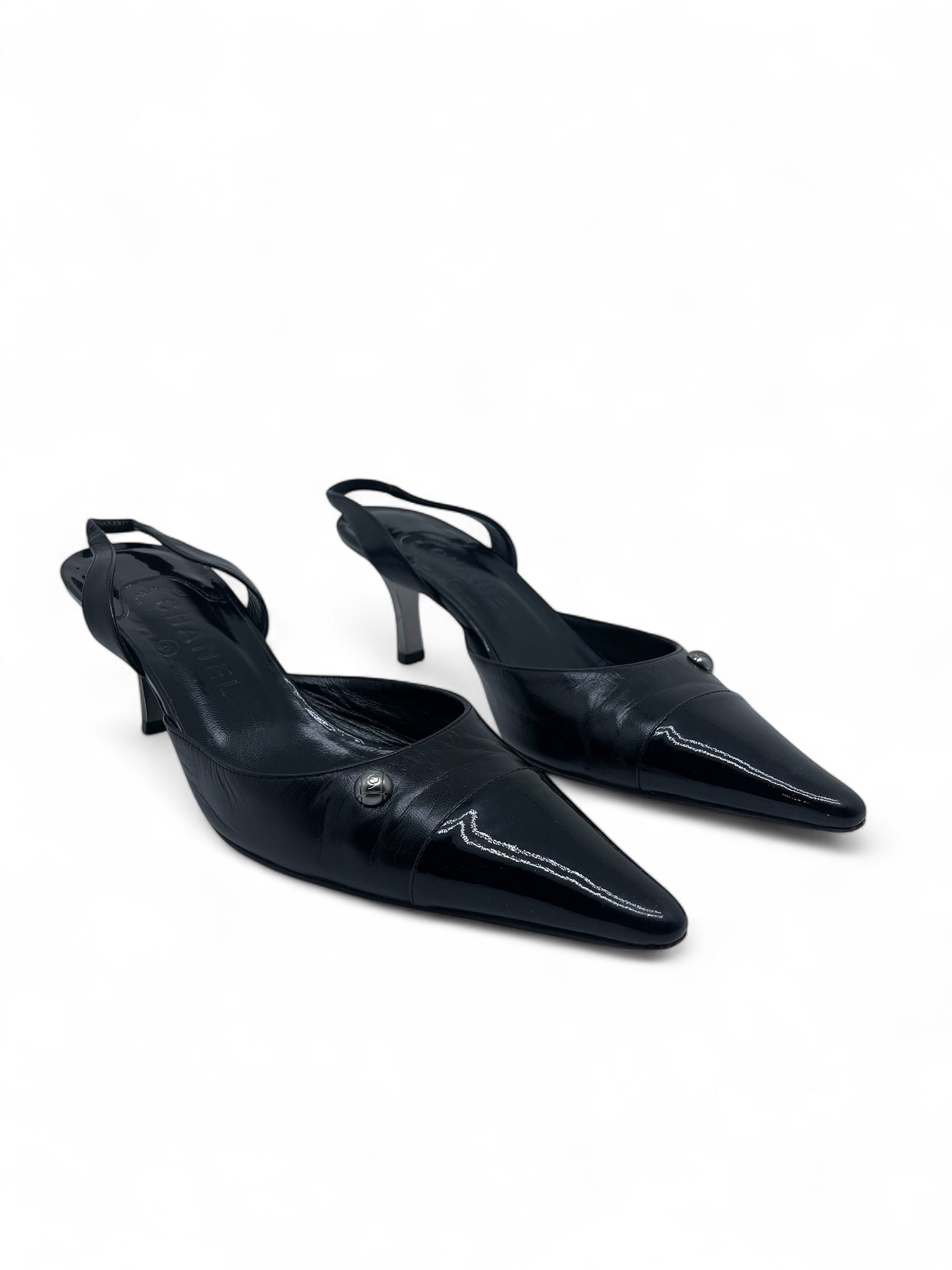 Chanel - Talons style slingback T39,5