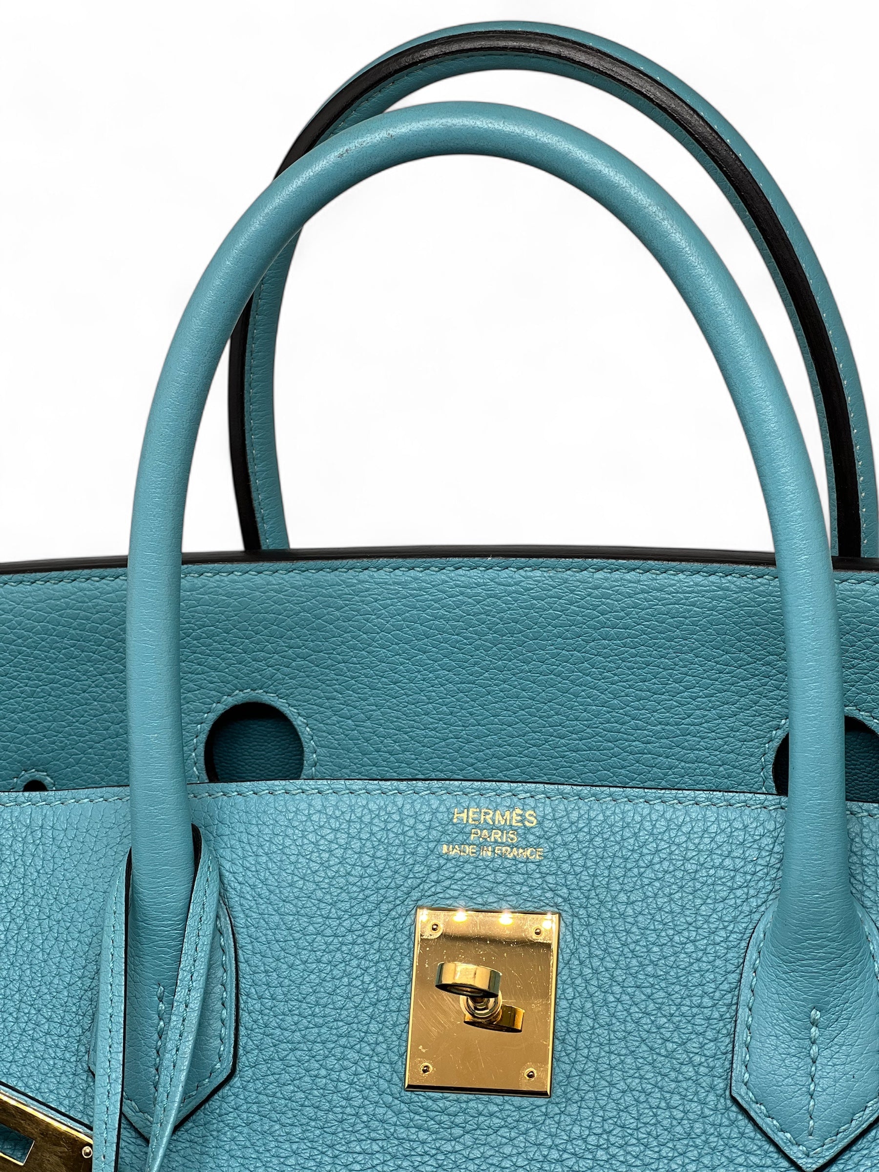 Hermès - Birkin Tasche 40 Bleu Atoll Taurillon Clémence Leder