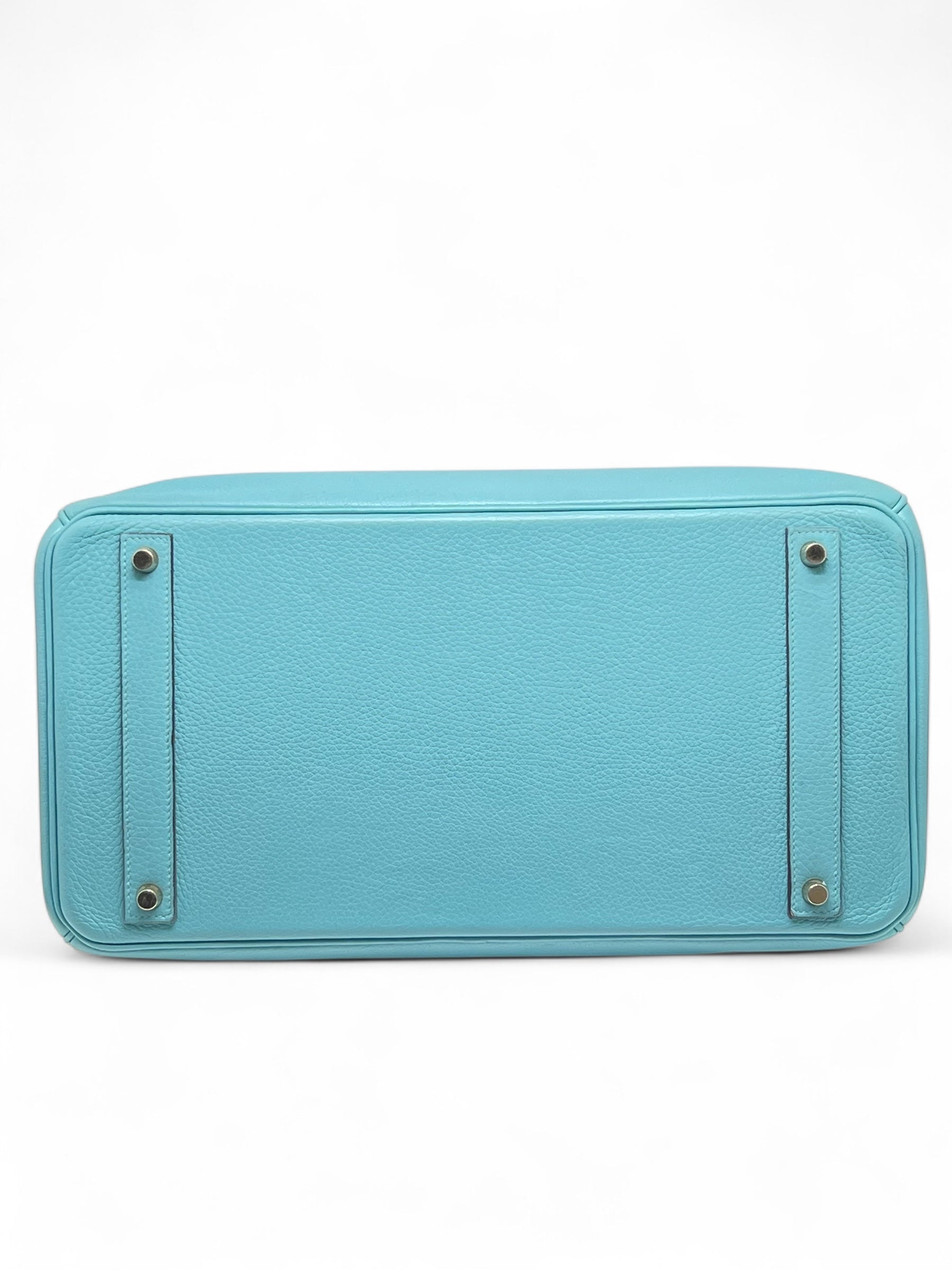 Hermès - Birkin Tasche 40 Bleu Atoll Taurillon Clémence Leder