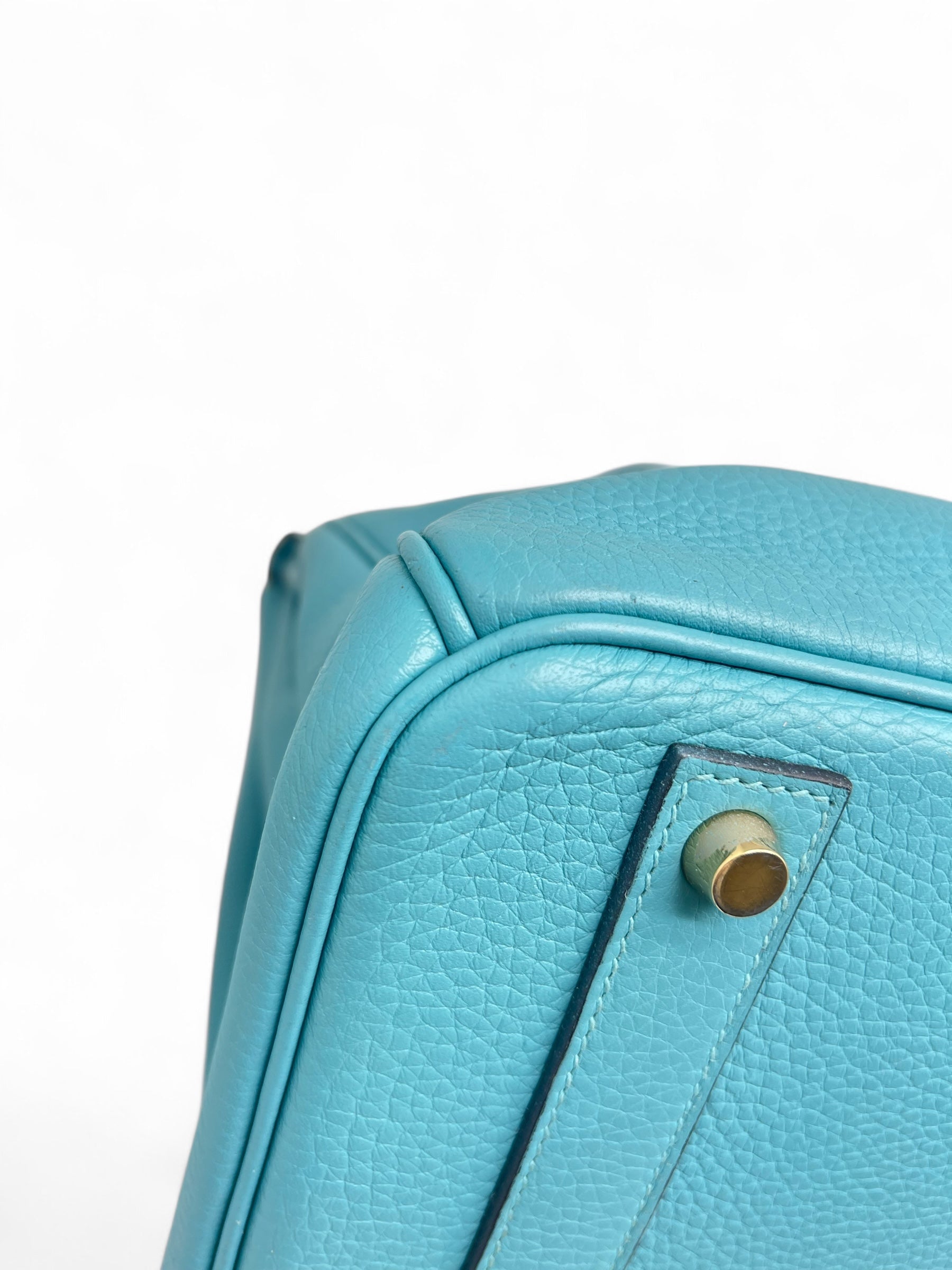 Hermès - Sac Birkin 40 Bleu Atoll cuir Taurillon Clémence