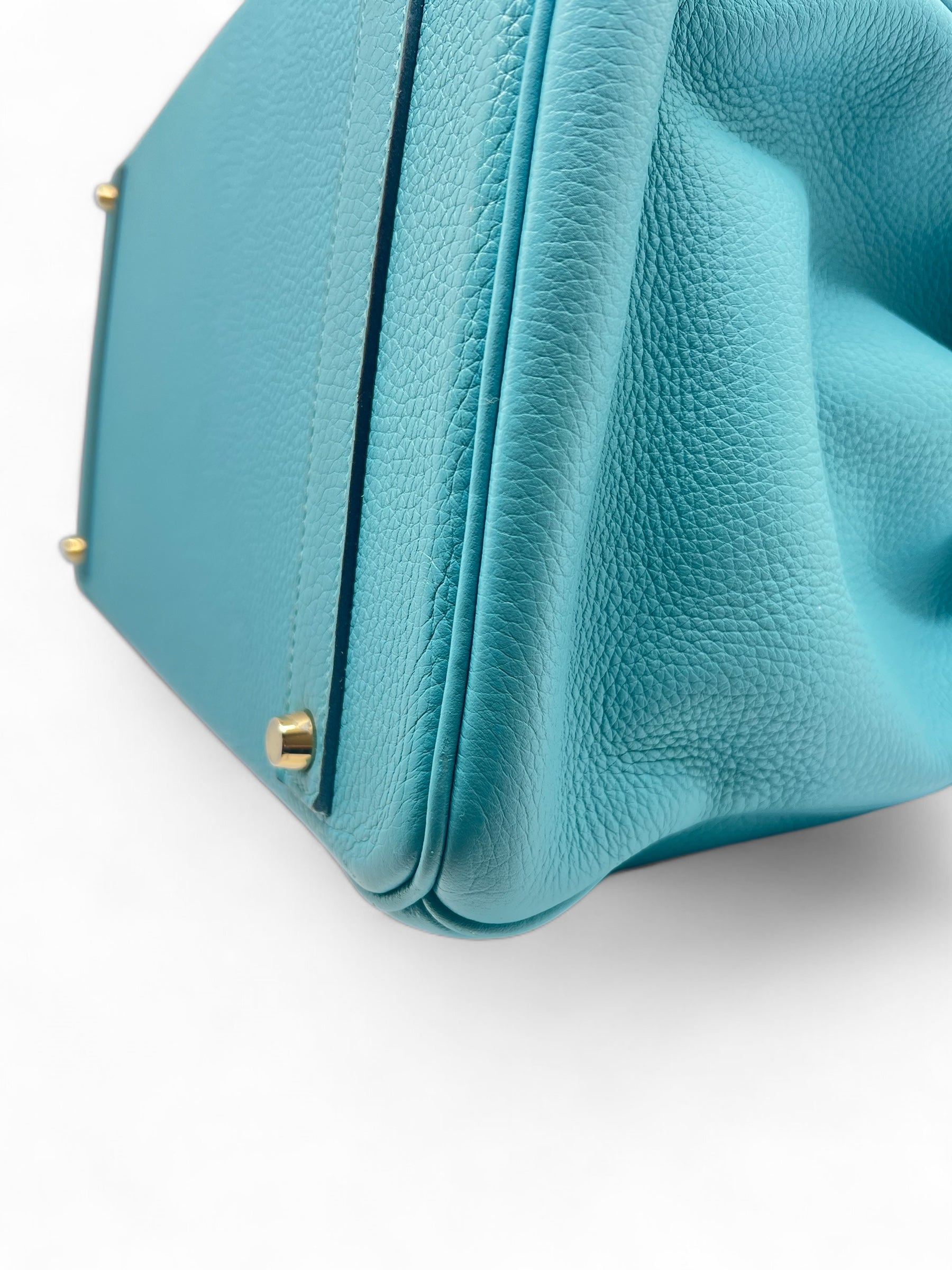 Hermès - Sac Birkin 40 Bleu Atoll cuir Taurillon Clémence