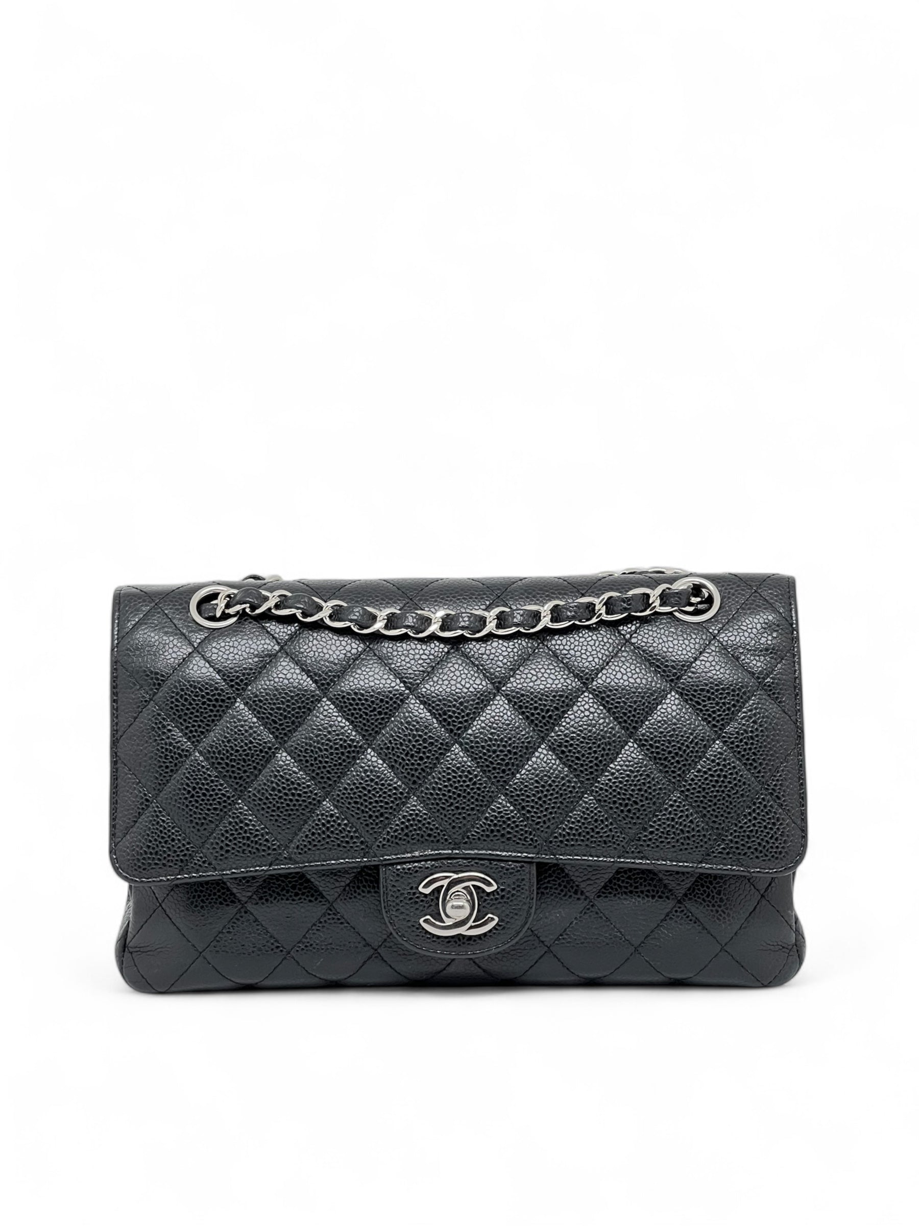 Tasche Timeless 25 Kaviarleder 11.12 doppelte Klappe