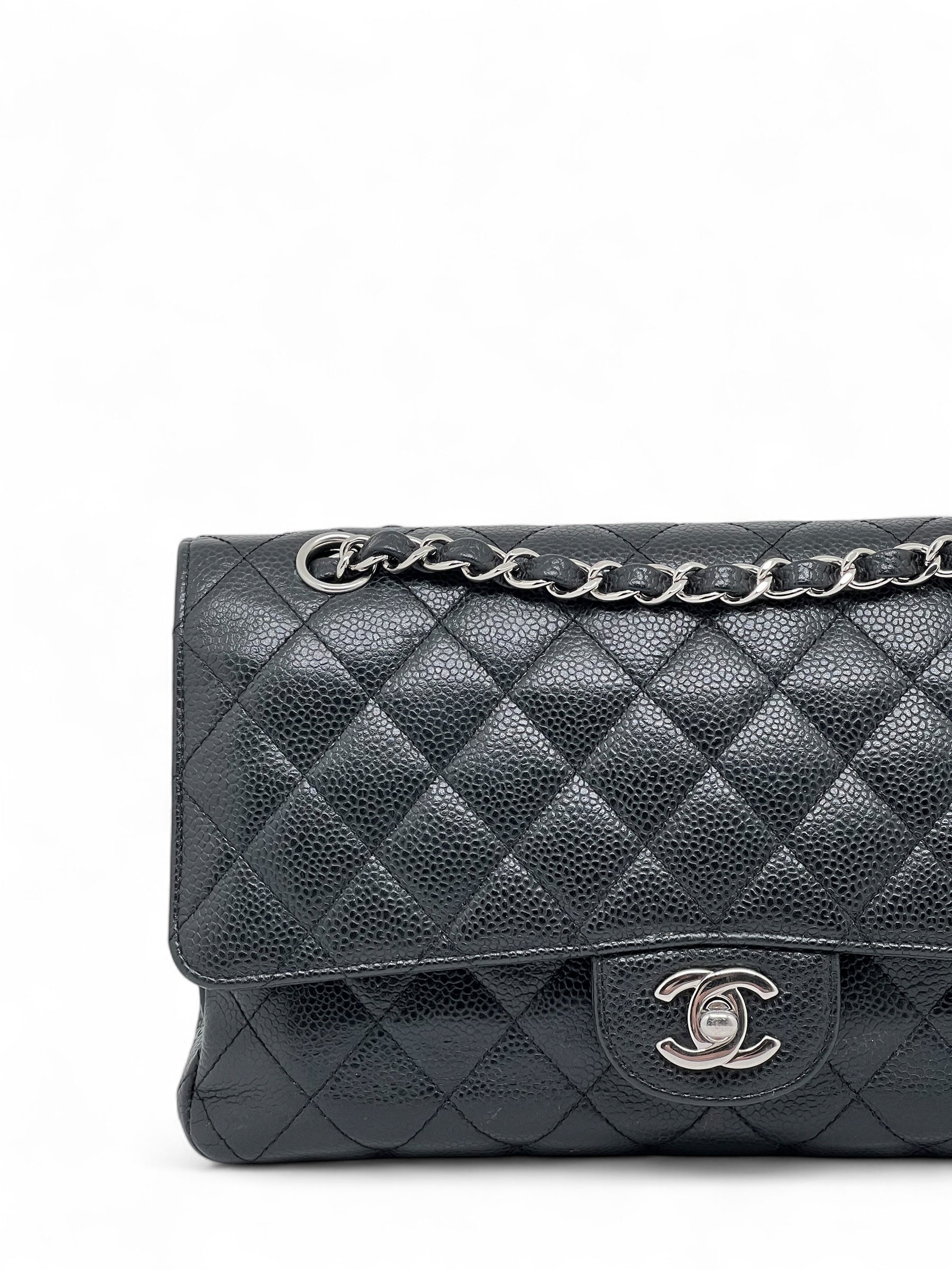 Tasche Timeless 25 Kaviarleder 11.12 doppelte Klappe