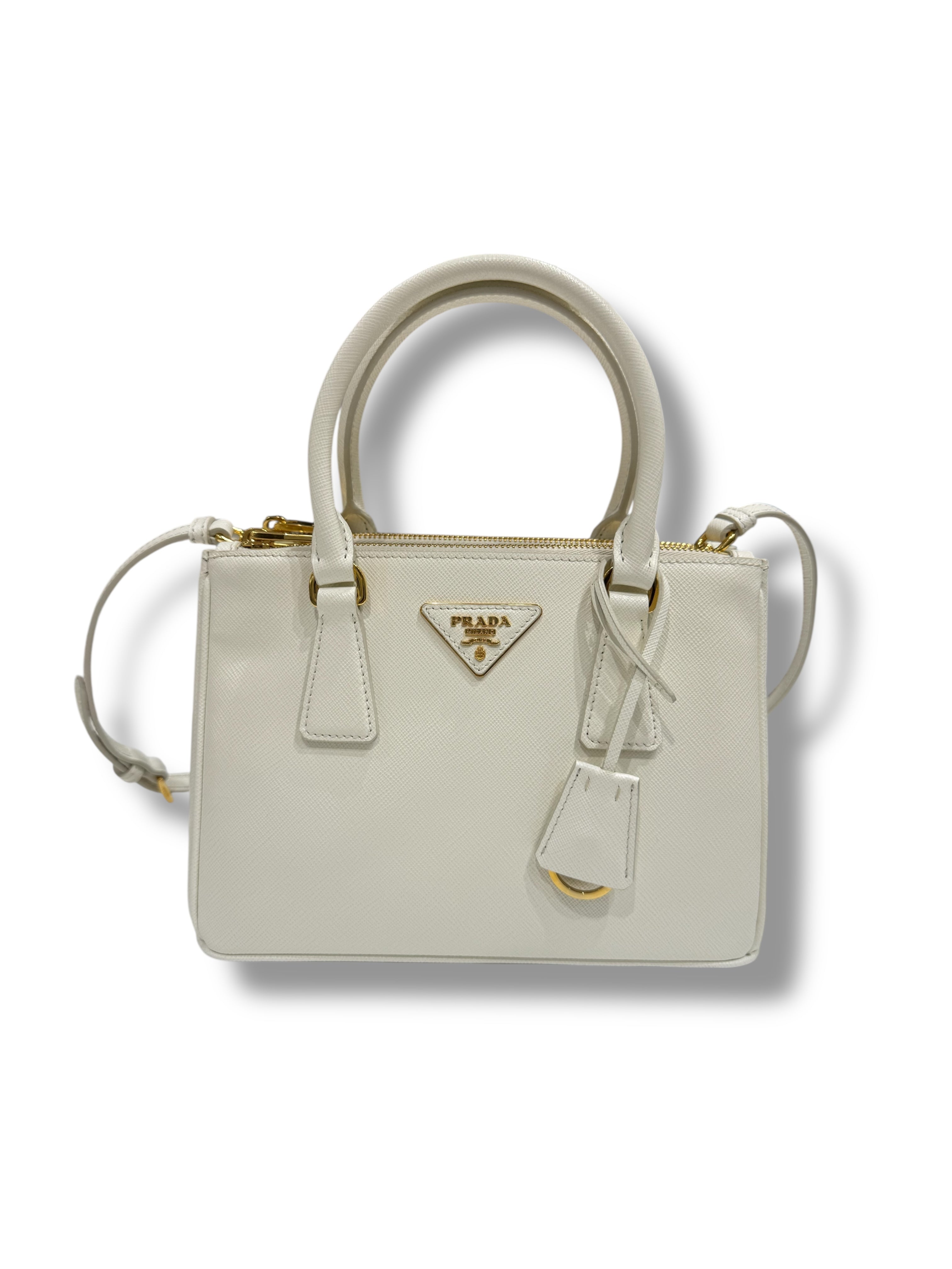 Prada - Sac Galleria small blanc