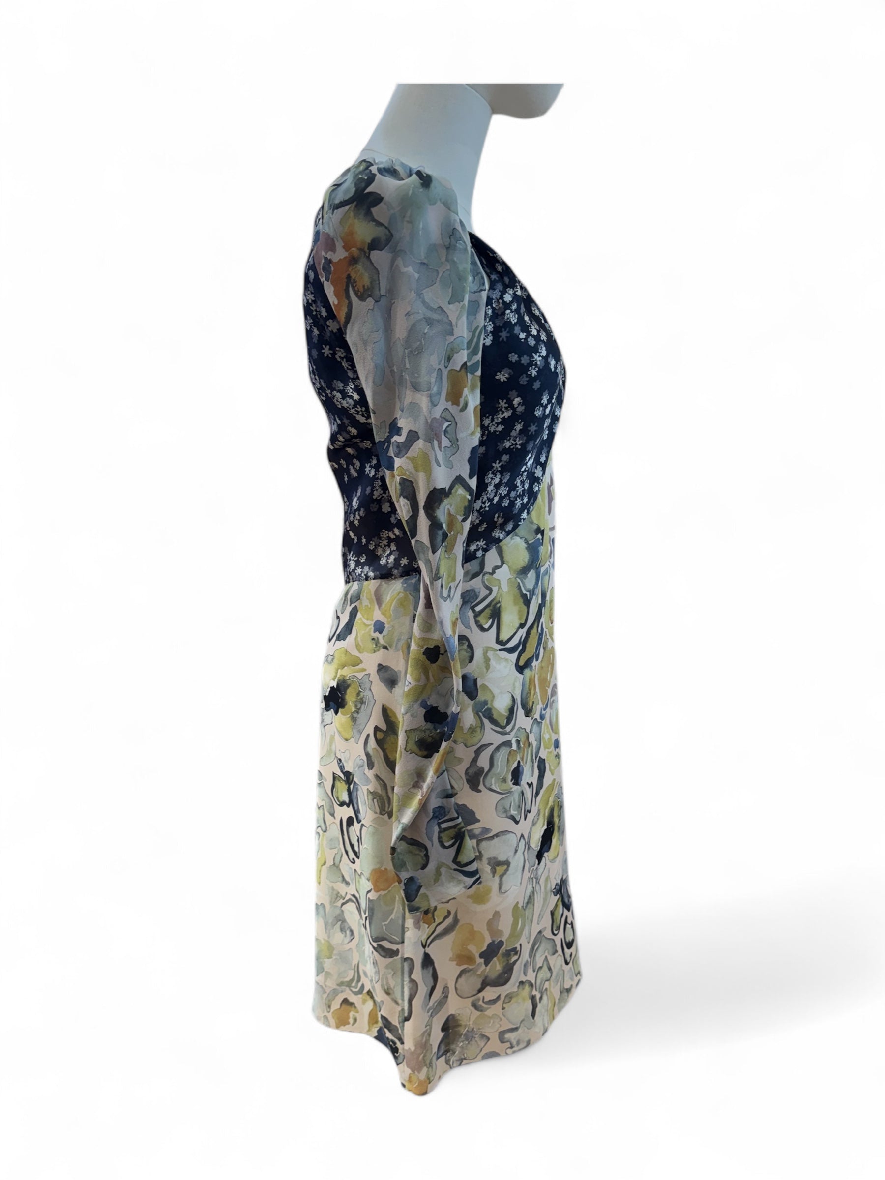 Chloé - Robe fleuri bleue et verte T36