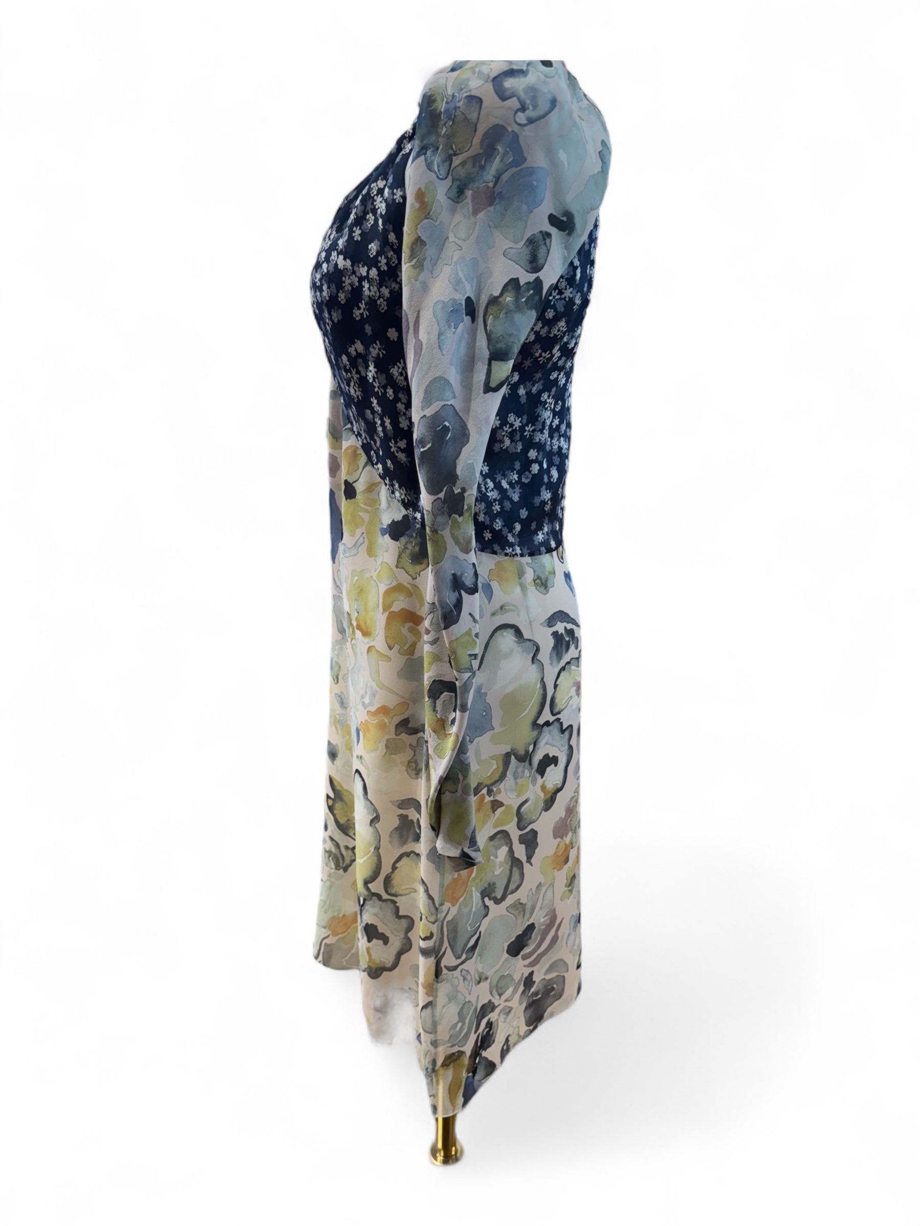 Chloé - Robe fleuri bleue et verte T36