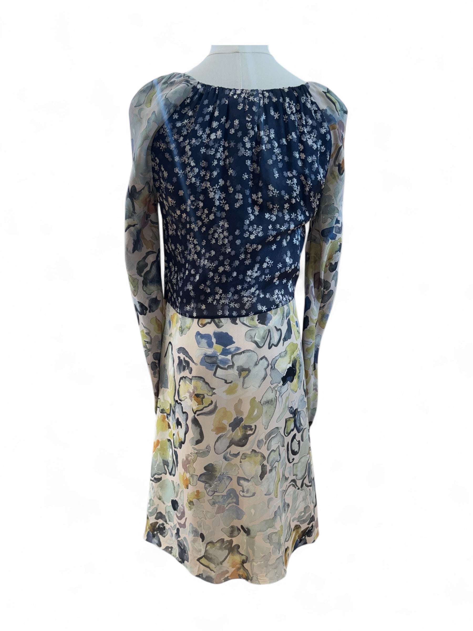 Chloé - Robe fleuri bleue et verte T36