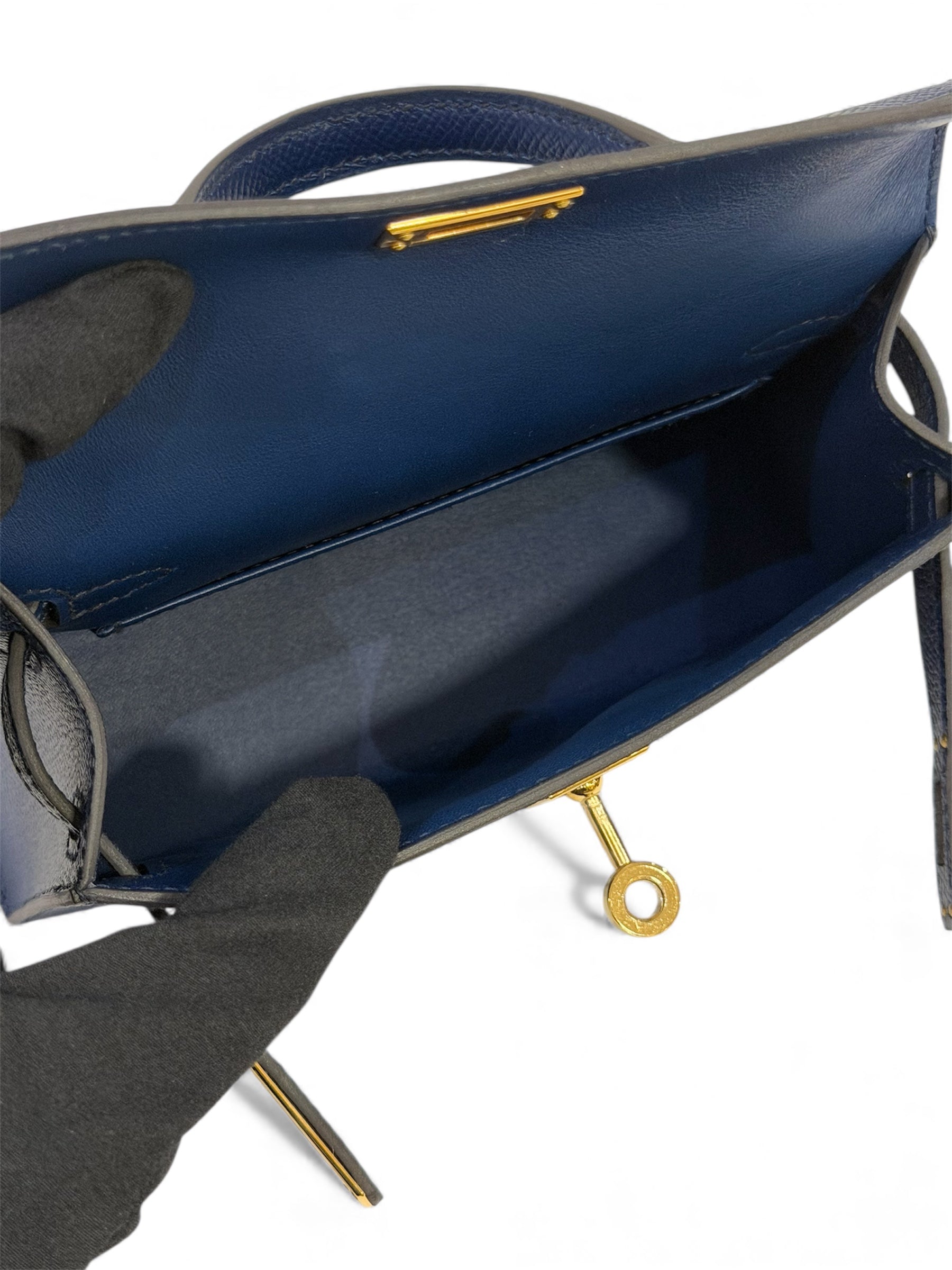 Hermès - Kelly II Satteltasche Mini Blau Marine