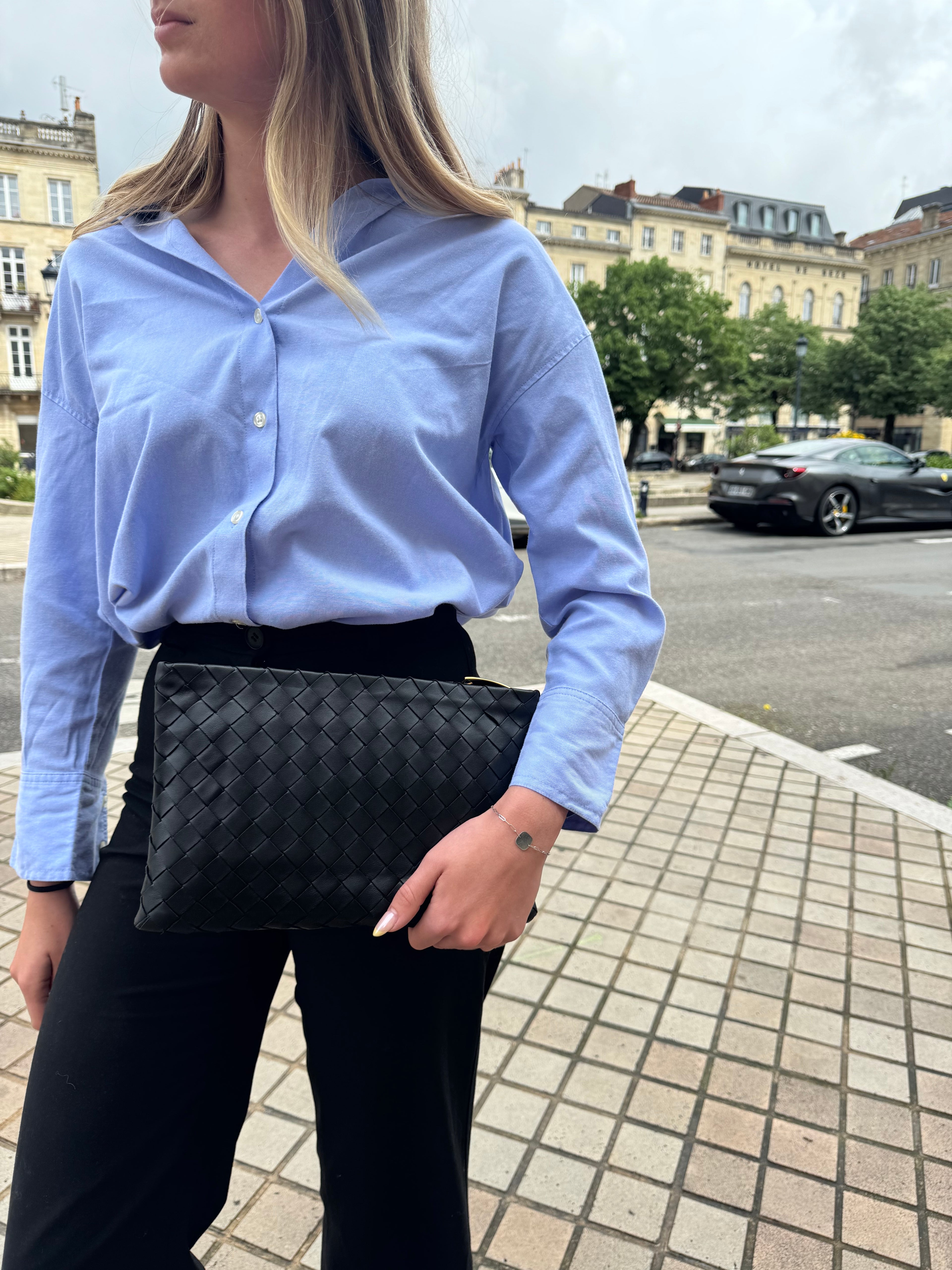 Bottega Veneta - Petite Pochette tressée noir
