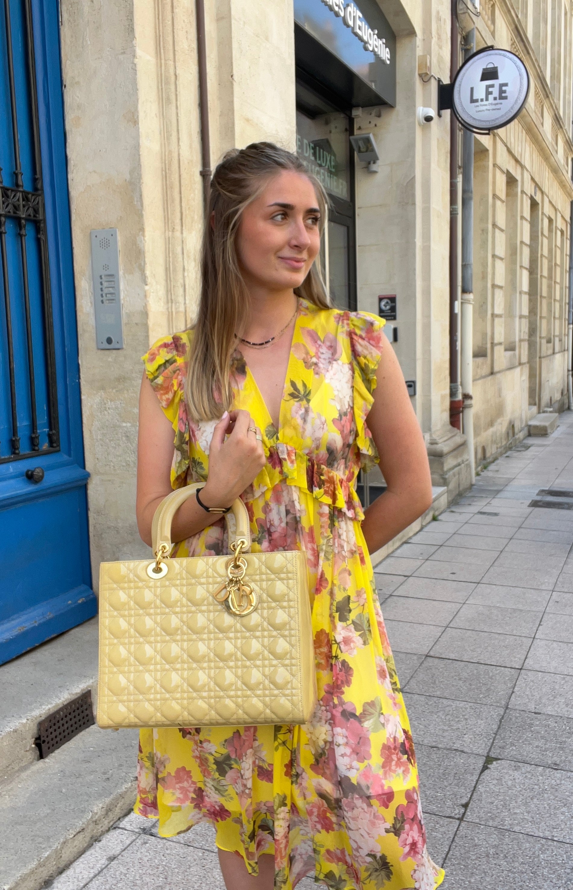 Tara Jarmon - Robe à fleurs rose et jaune T36