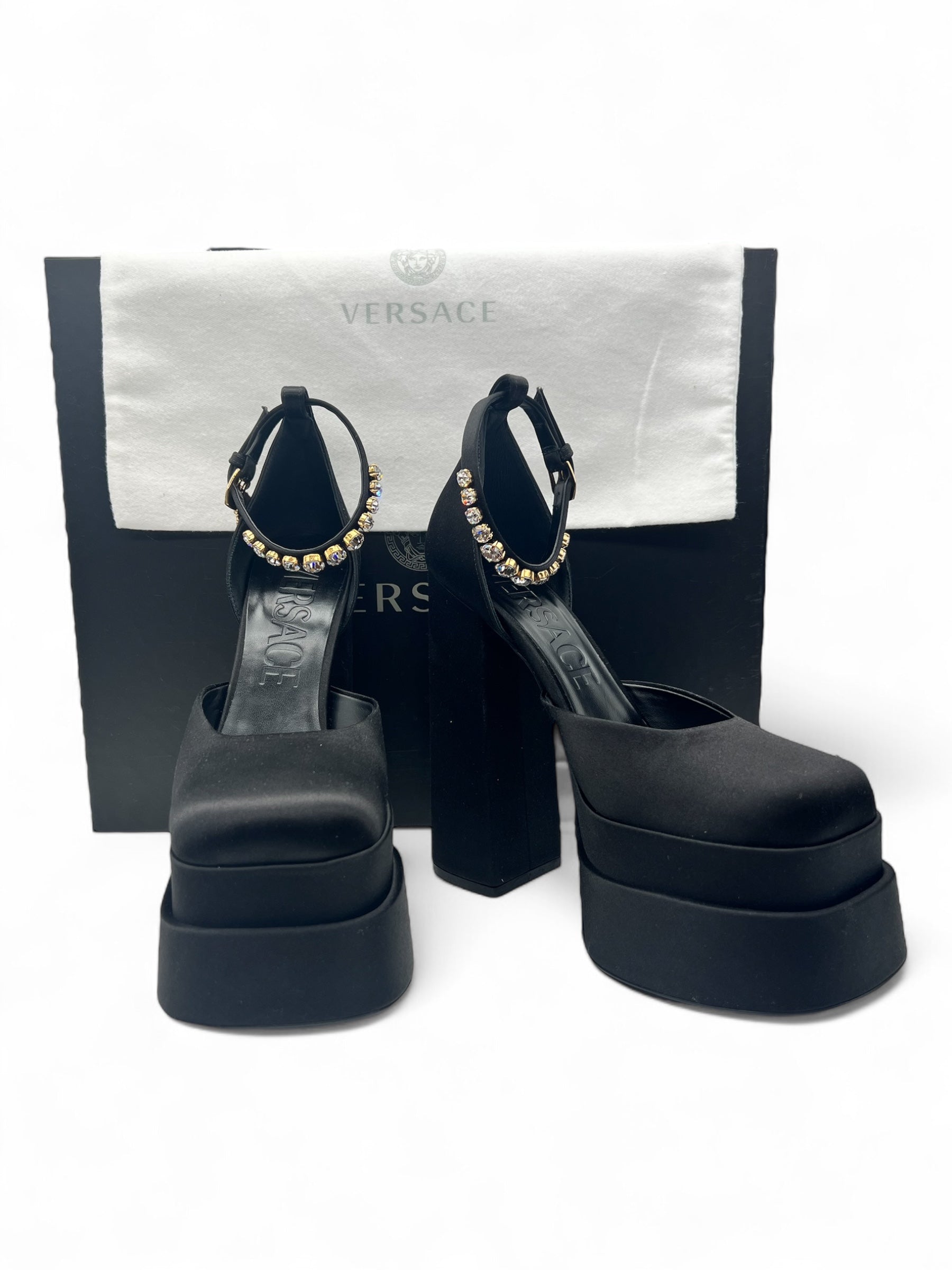 Versace - Escarpin Médusa avec strass T38,5