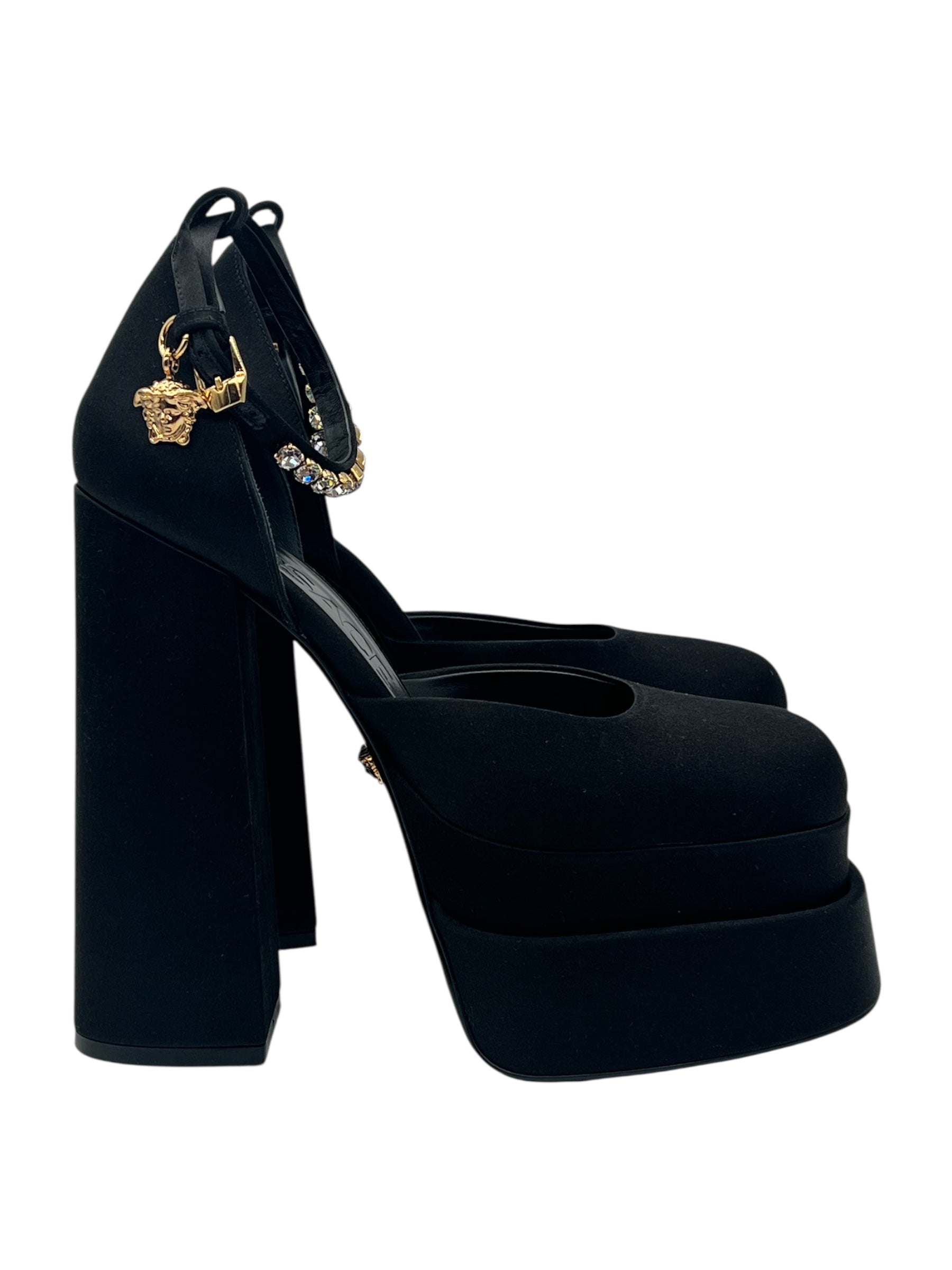 Versace - Escarpin Médusa avec strass T38,5