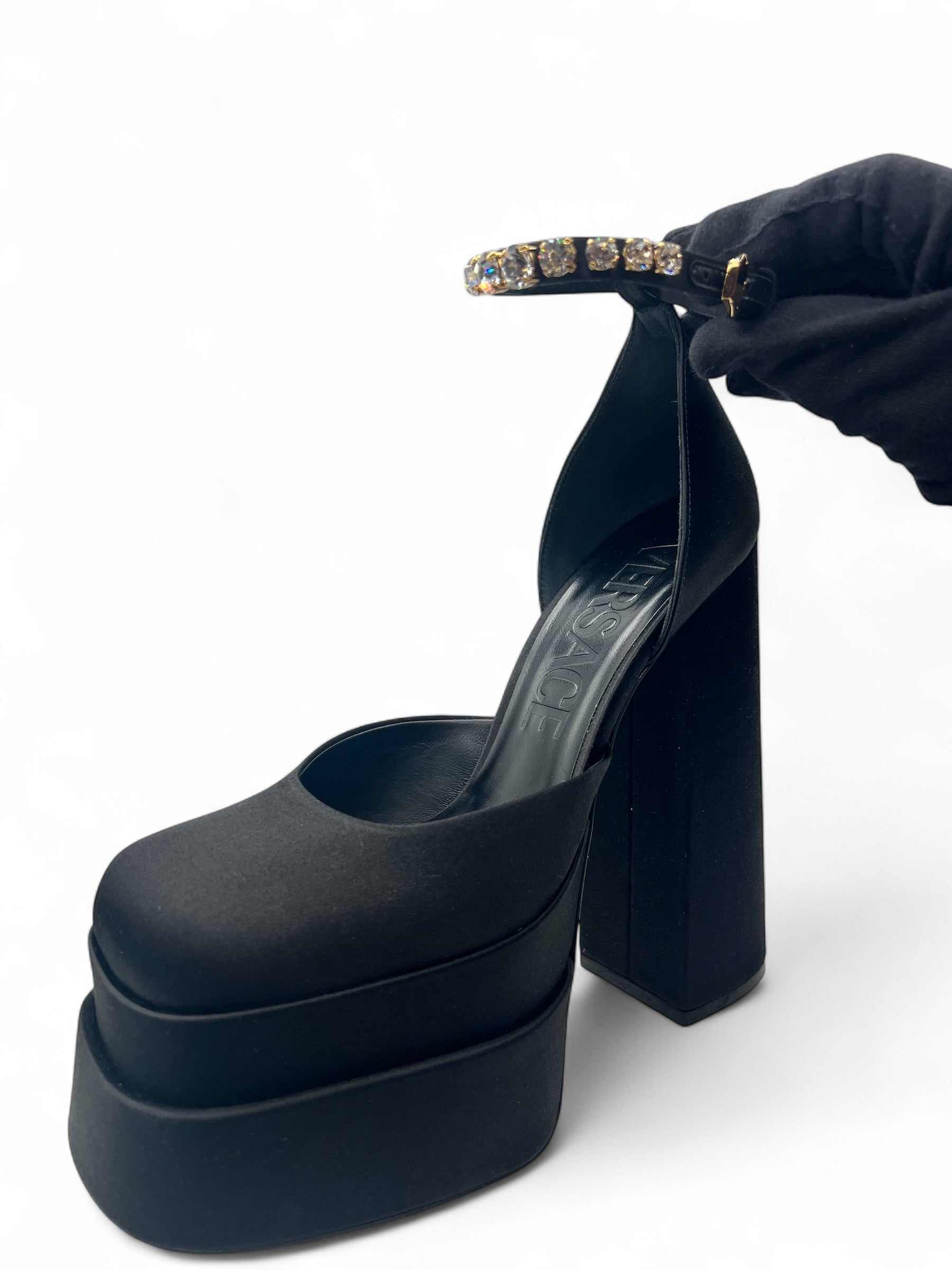 Versace - Escarpin Médusa avec strass T38,5