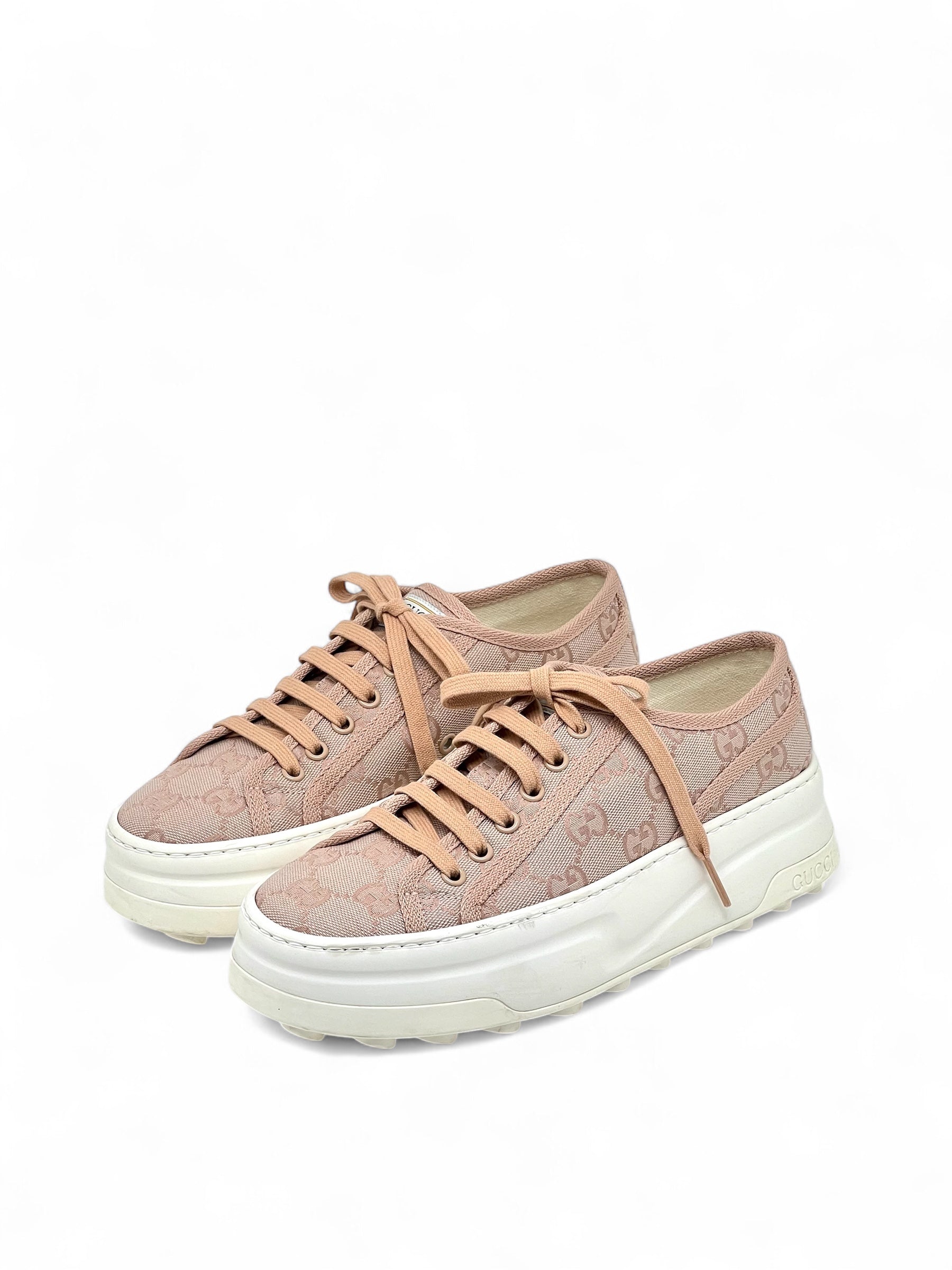 Gucci - Baskets monogram rose T37