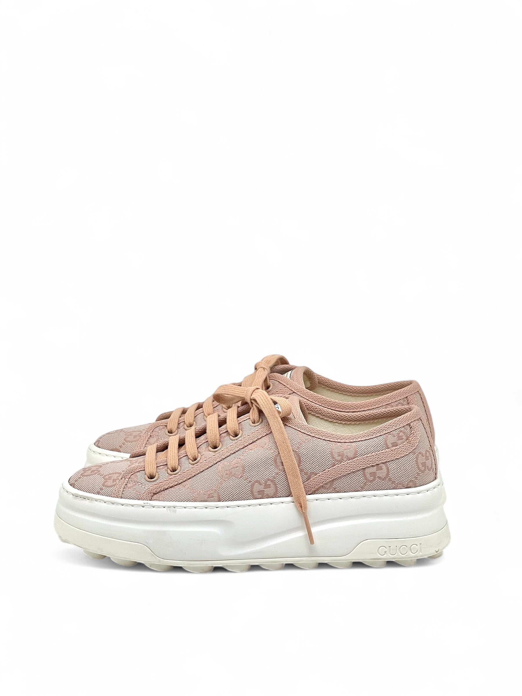 Gucci - Baskets monogram rose T37