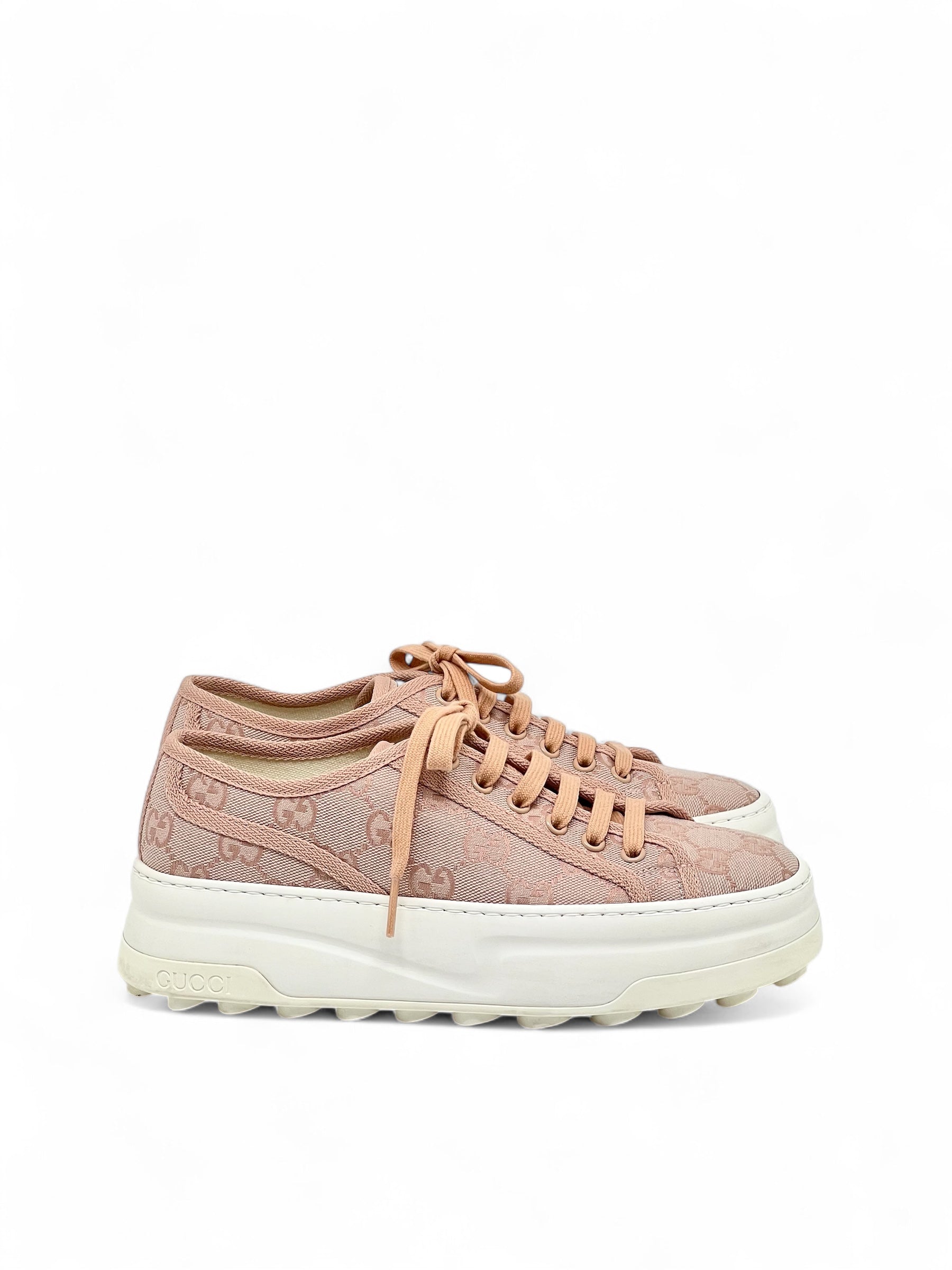 Gucci - Baskets monogram rose T37