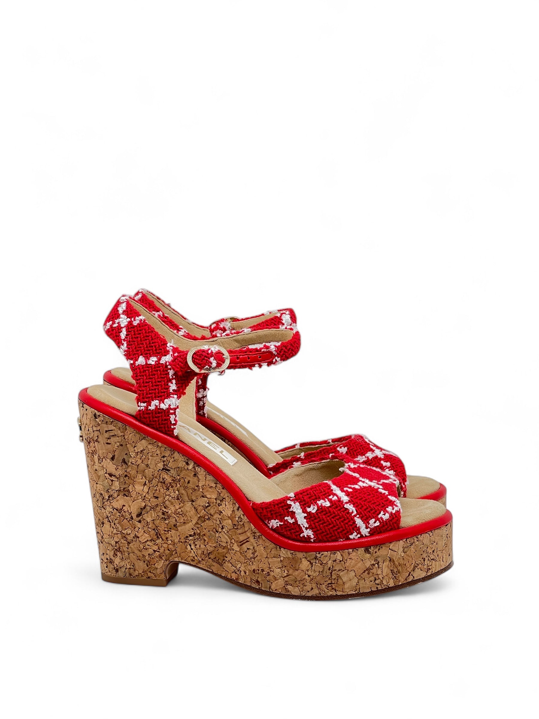 Chanel - Sandaletten mit Absatz aus Tweed T38C