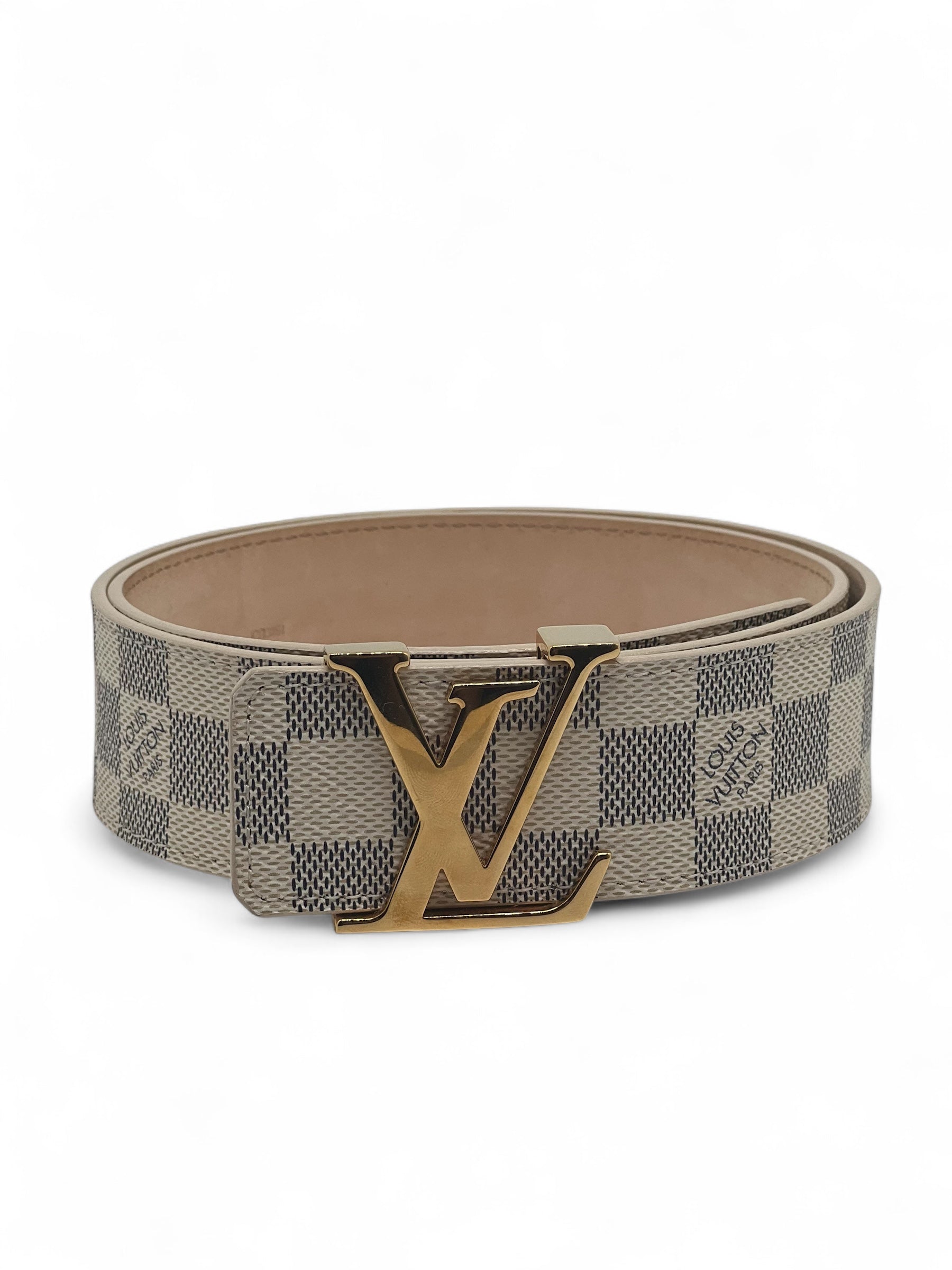 Louis Vuitton - Gürtel Schachbrettmuster Azur Größe 80