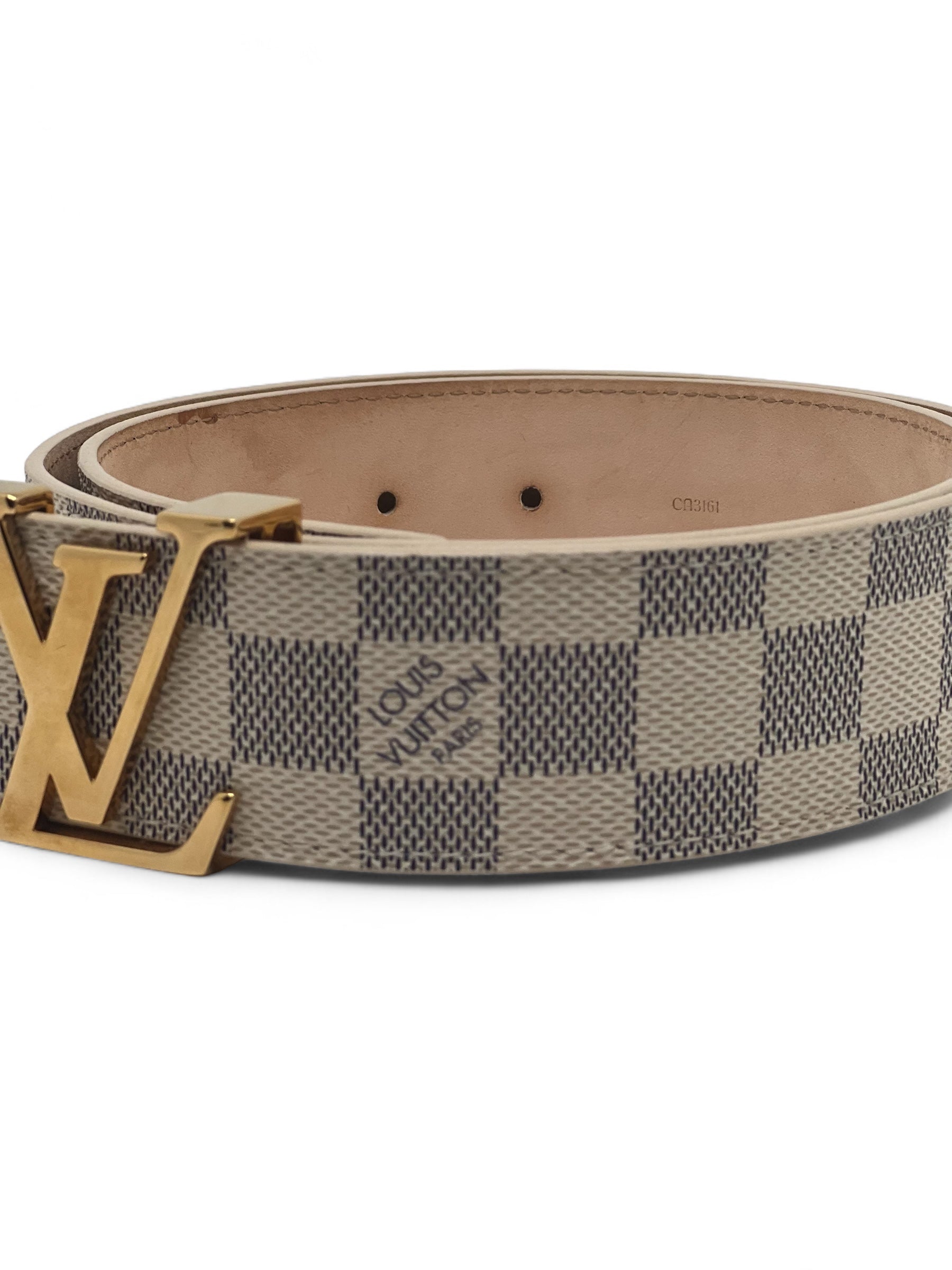 Louis Vuitton - Gürtel Schachbrettmuster Azur Größe 80