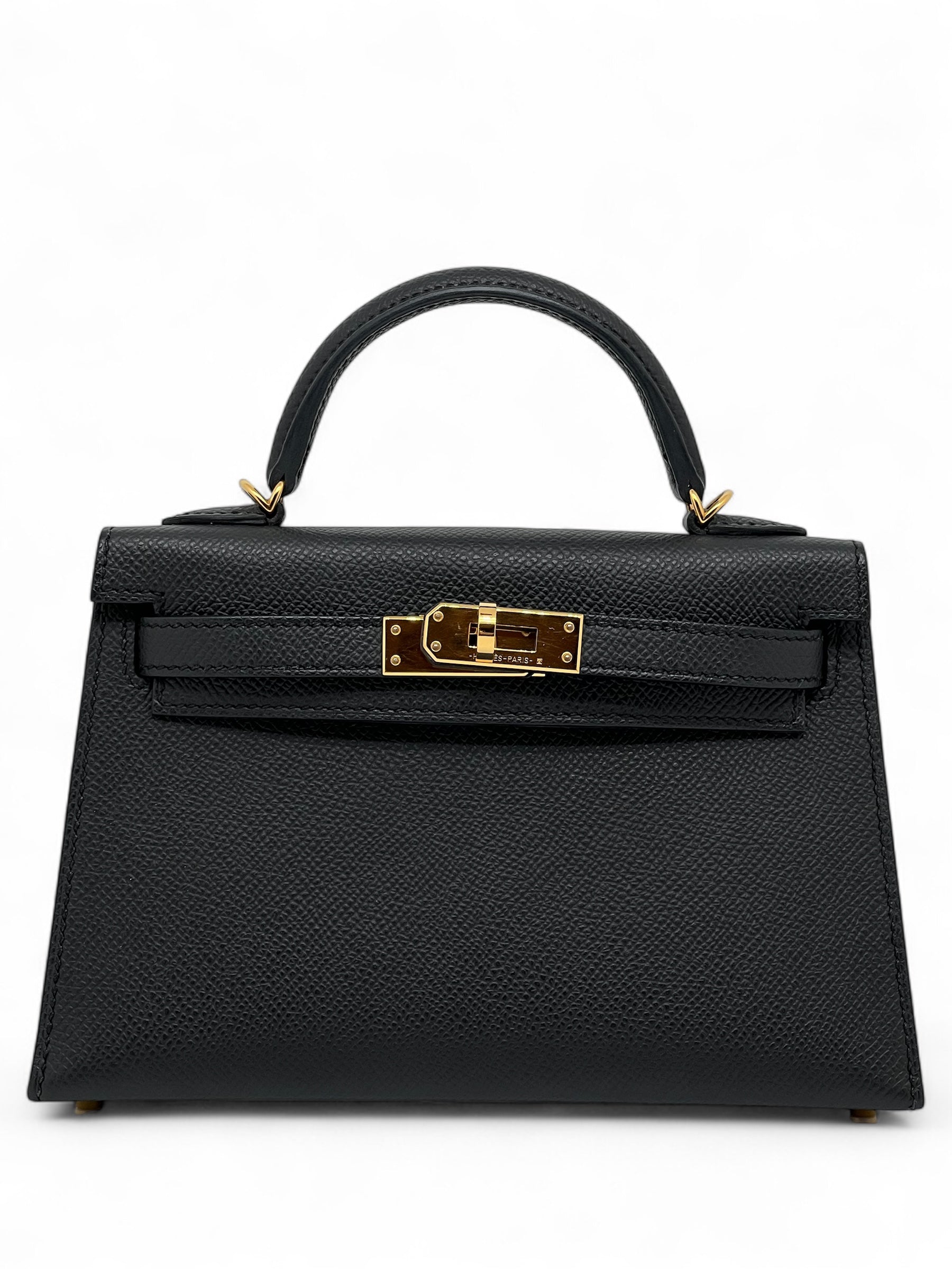 Hermès - Sac Mini Kelly Noir cuir Epsom