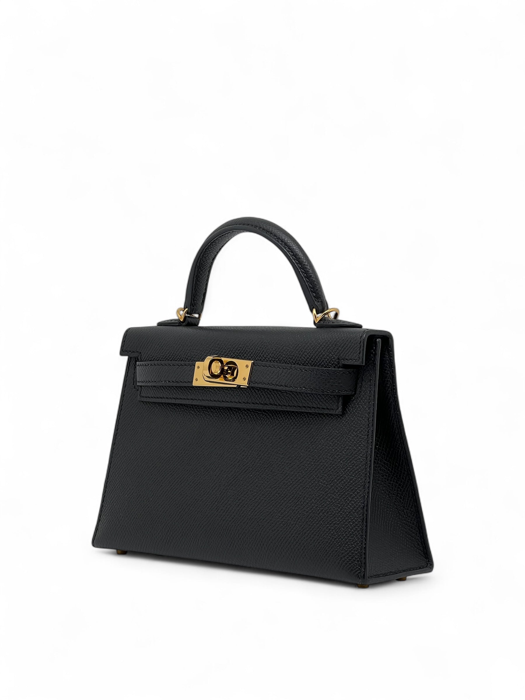 Hermès - Sac Mini Kelly Noir cuir Epsom
