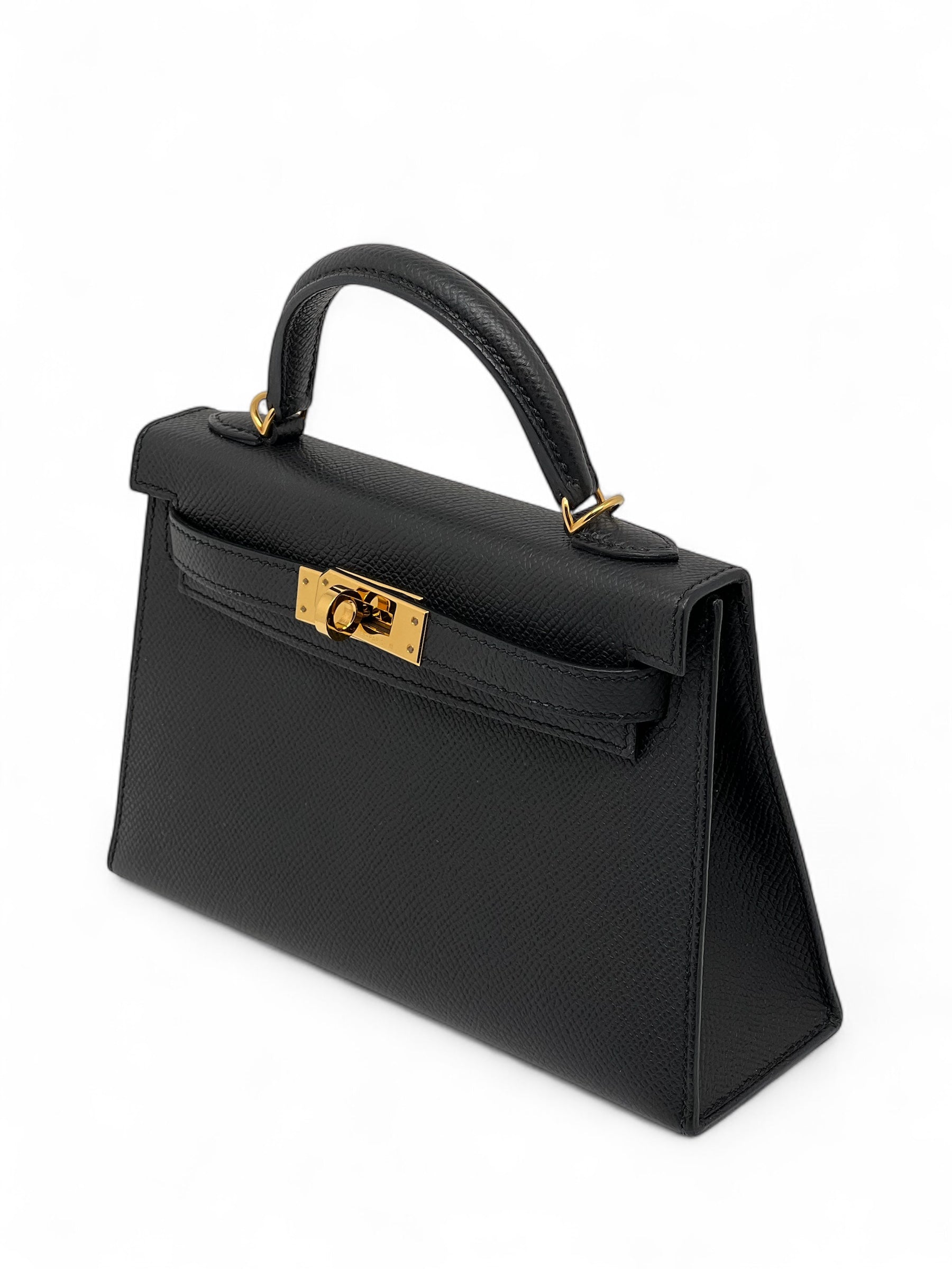 Hermès - Sac Mini Kelly Noir cuir Epsom