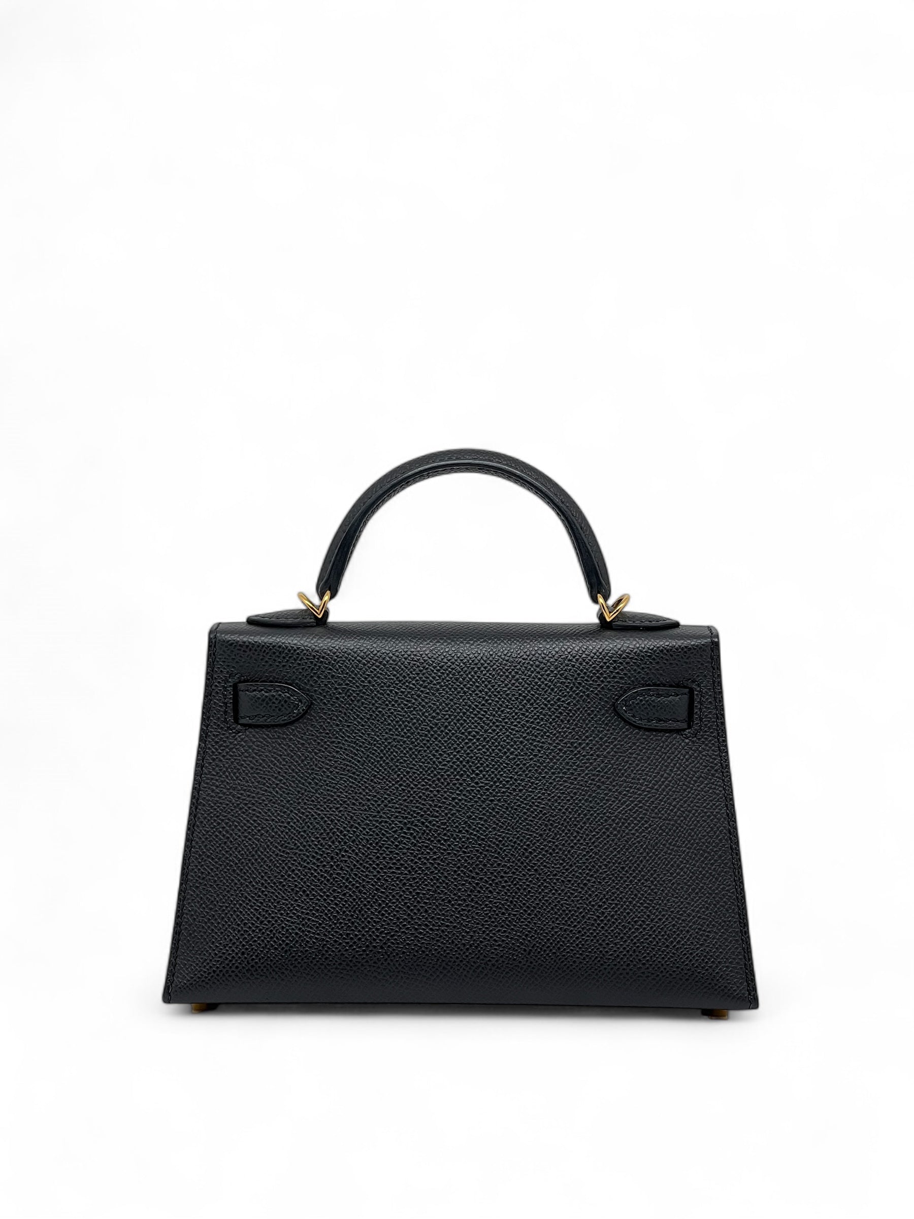 Hermès - Sac Mini Kelly Noir cuir Epsom