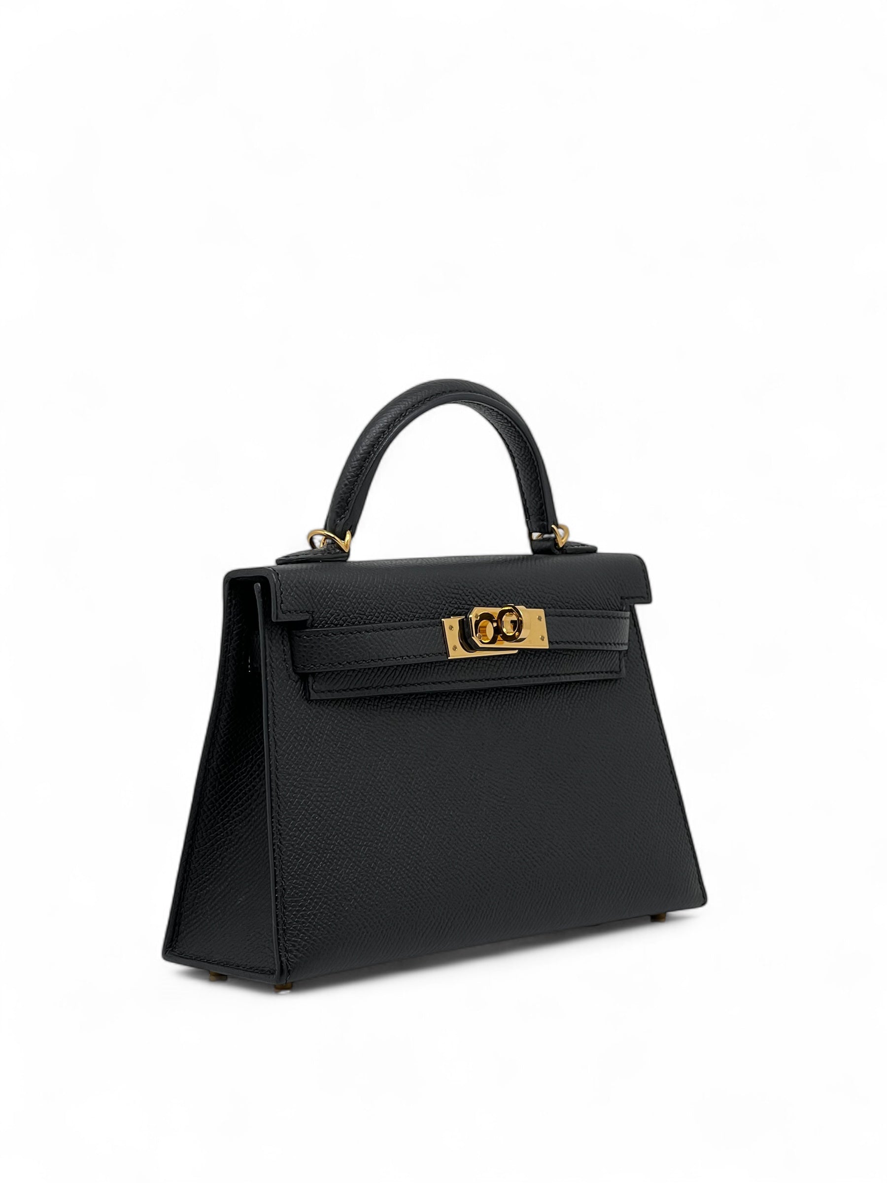 Hermès - Sac Mini Kelly Noir cuir Epsom