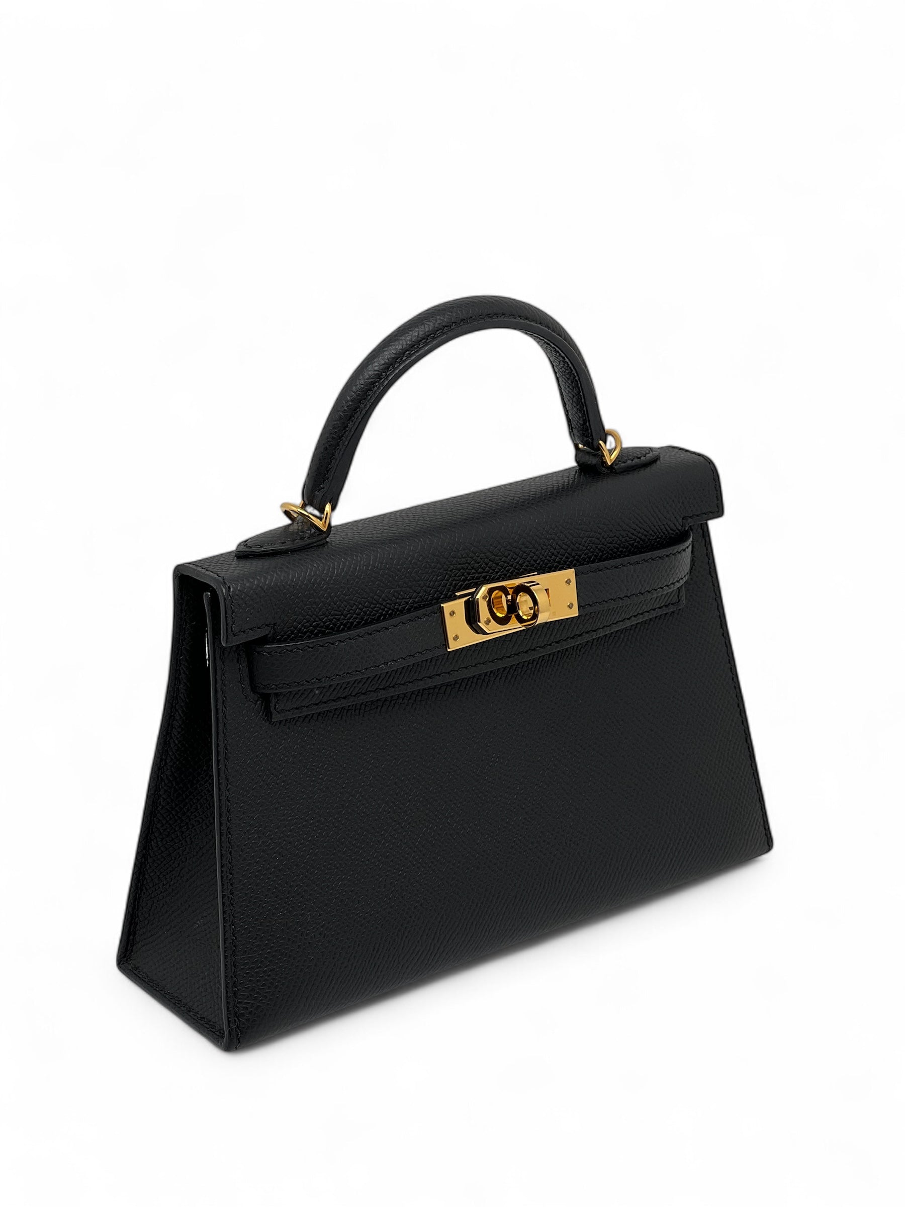 Hermès - Sac Mini Kelly Noir cuir Epsom