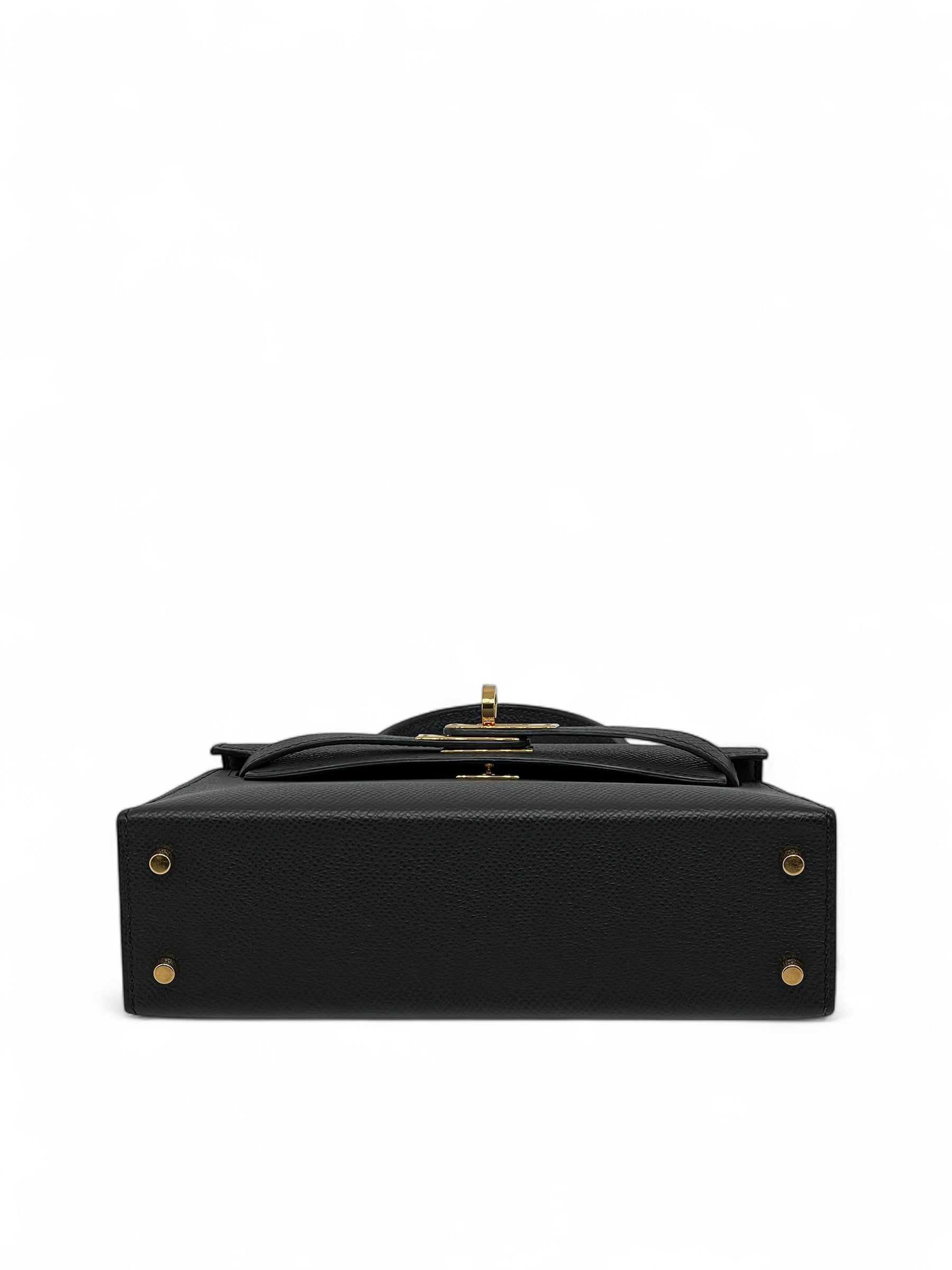 Hermès - Sac Mini Kelly Noir cuir Epsom
