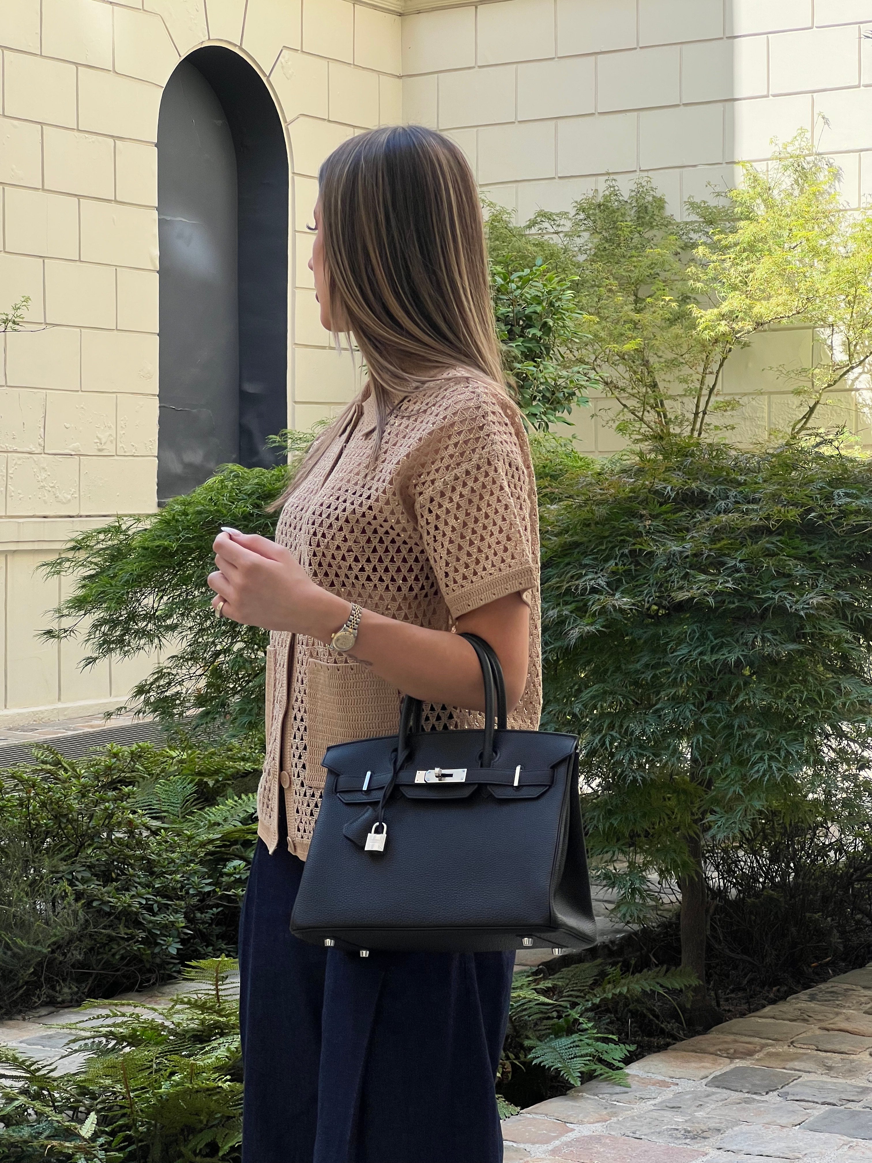 Hermès - Sac Birkin 30 Noir cuir Togo