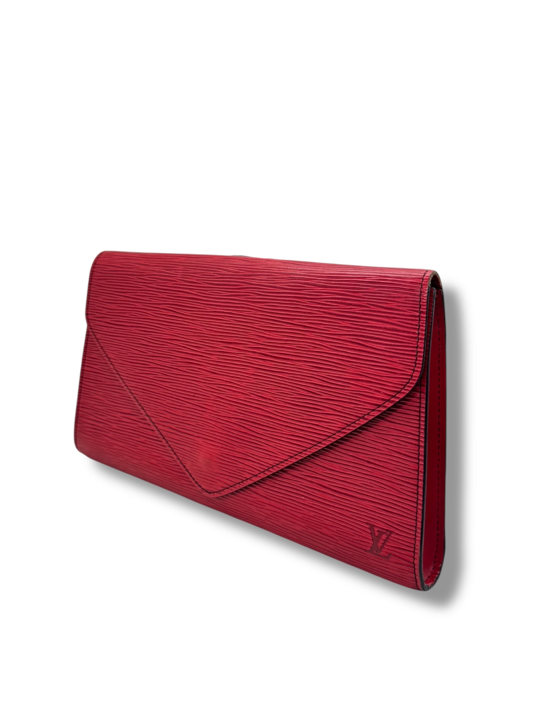 Louis Vuitton - Pochette cuir épi rouge