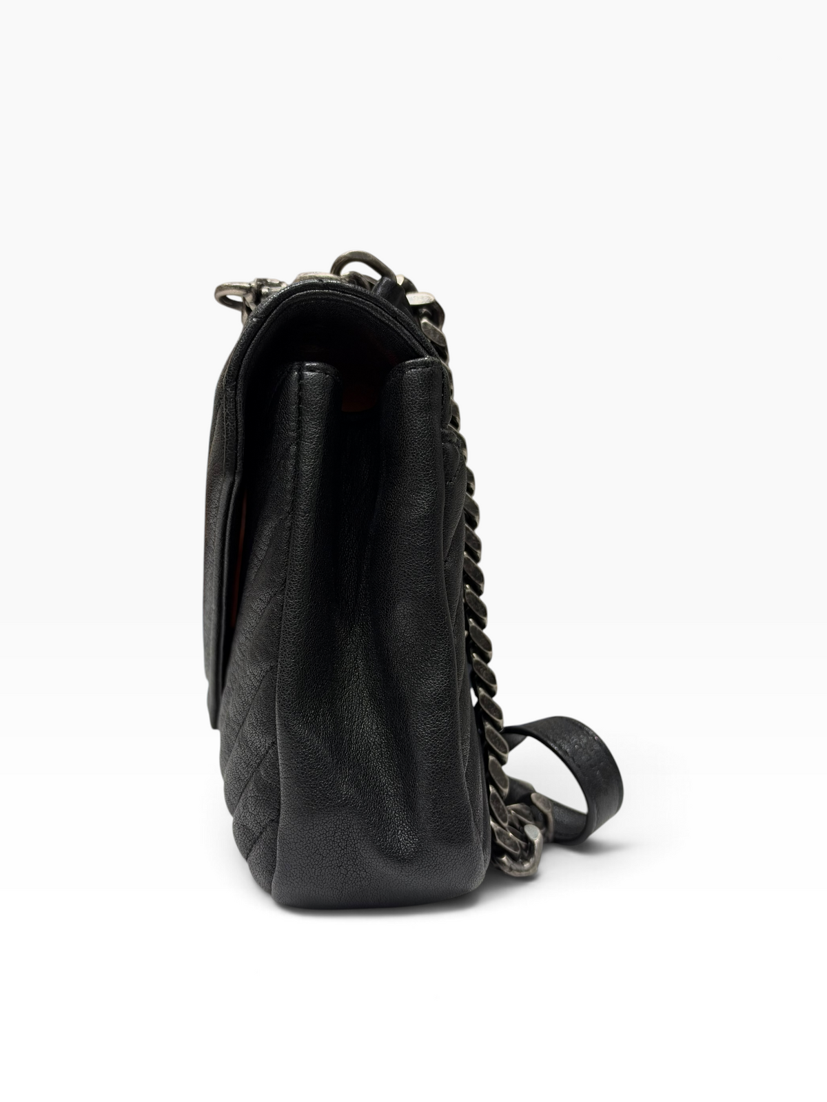 Yves Saint Laurent - Sac College MM cuir agneau et matelassage chevron noir