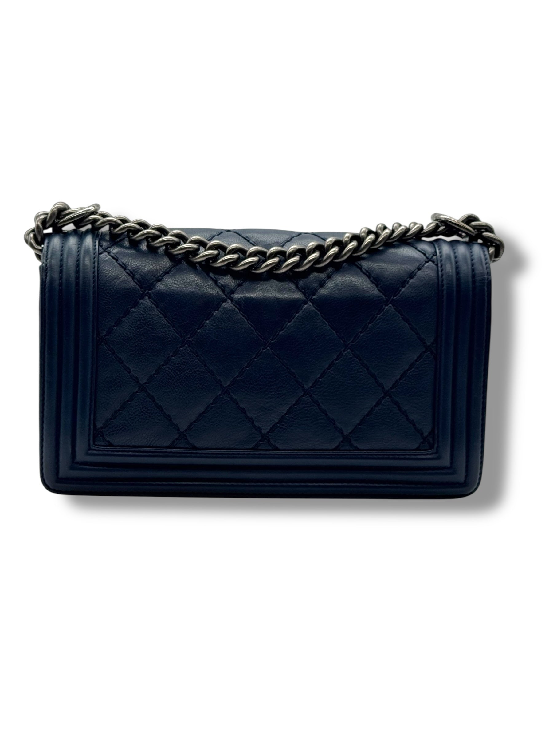 Chanel - Sac boy bleu marine
