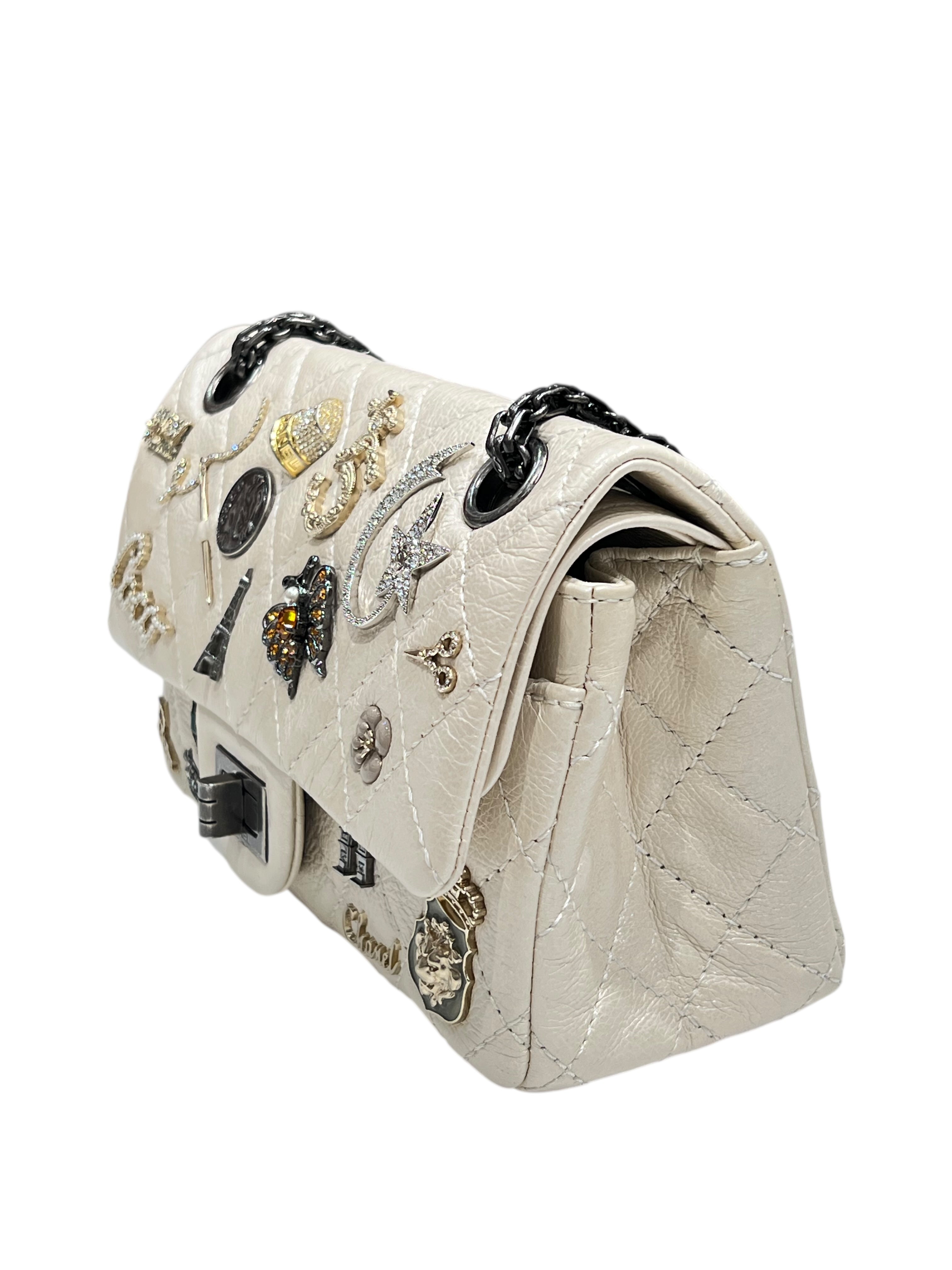 Chanel - sac 2.55 mini édition limitée écru irisé