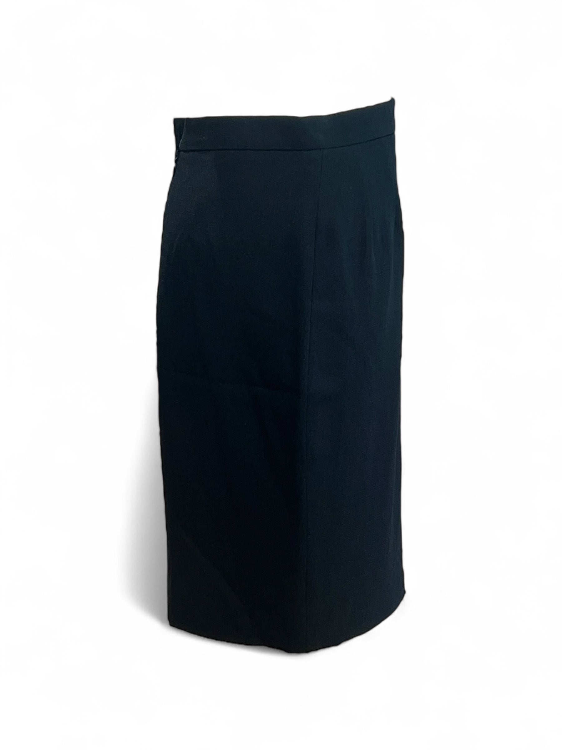 Chanel - Jupe noir en crêpe de laine T38