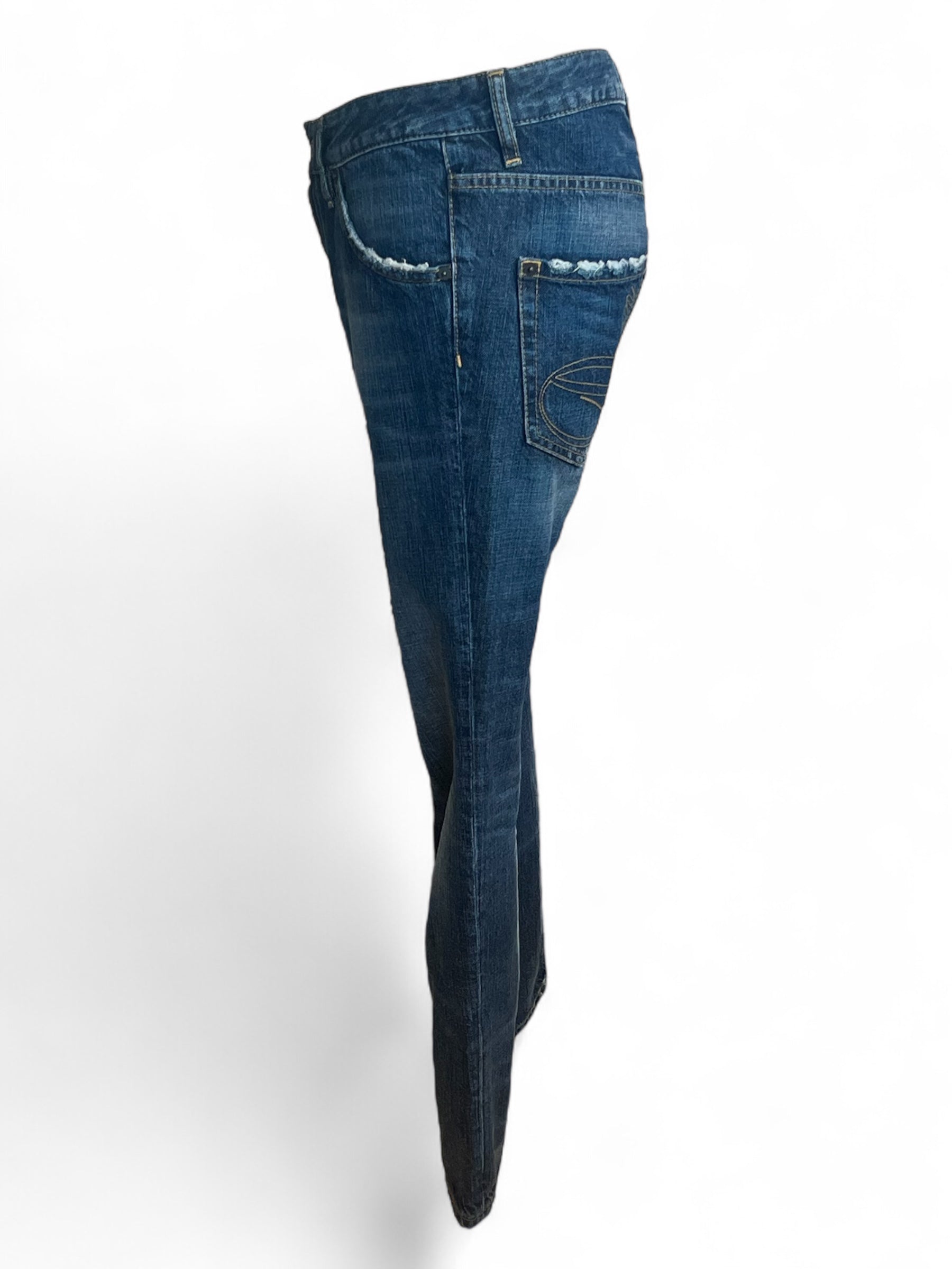 Dsquared - Jean bleu plaque cuir derrière T40