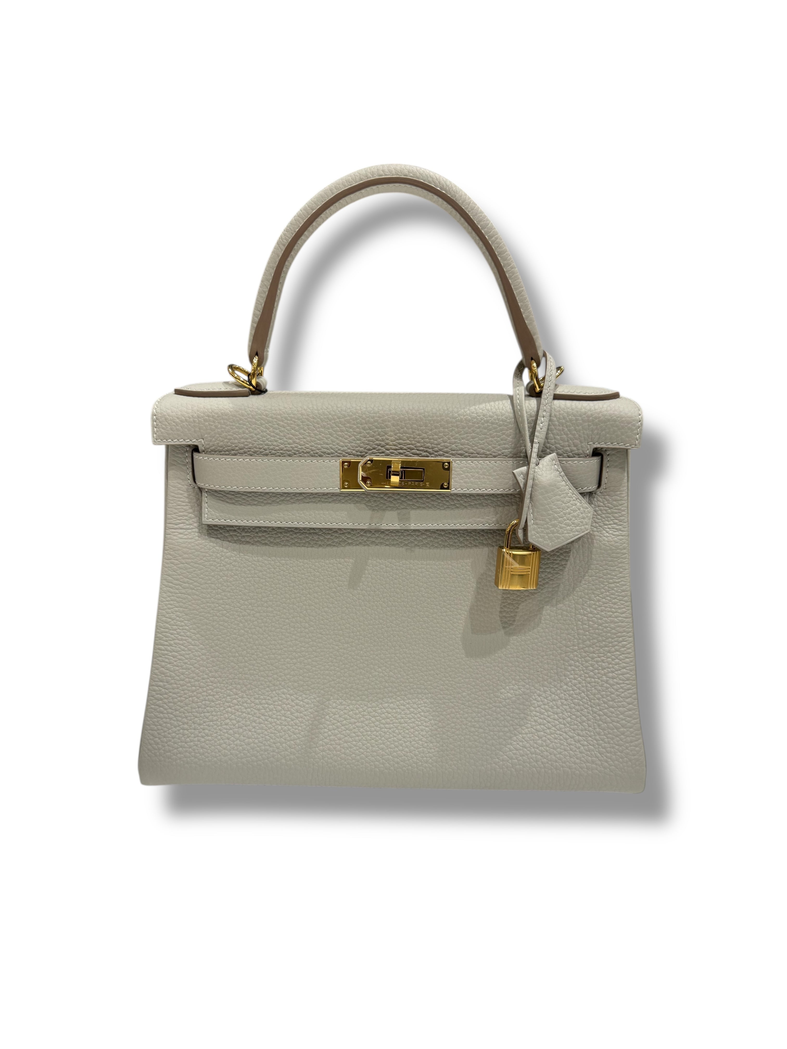 Hermès - Sac Kelly 28 Gris perle GHW