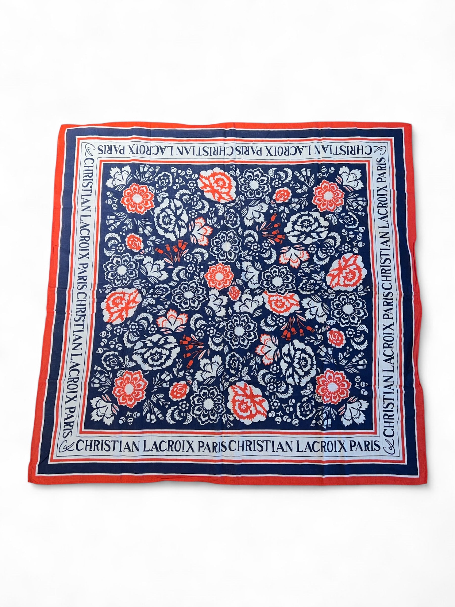 Christian LACROIX - Blau-rotes Tuch 100 % Baumwolle