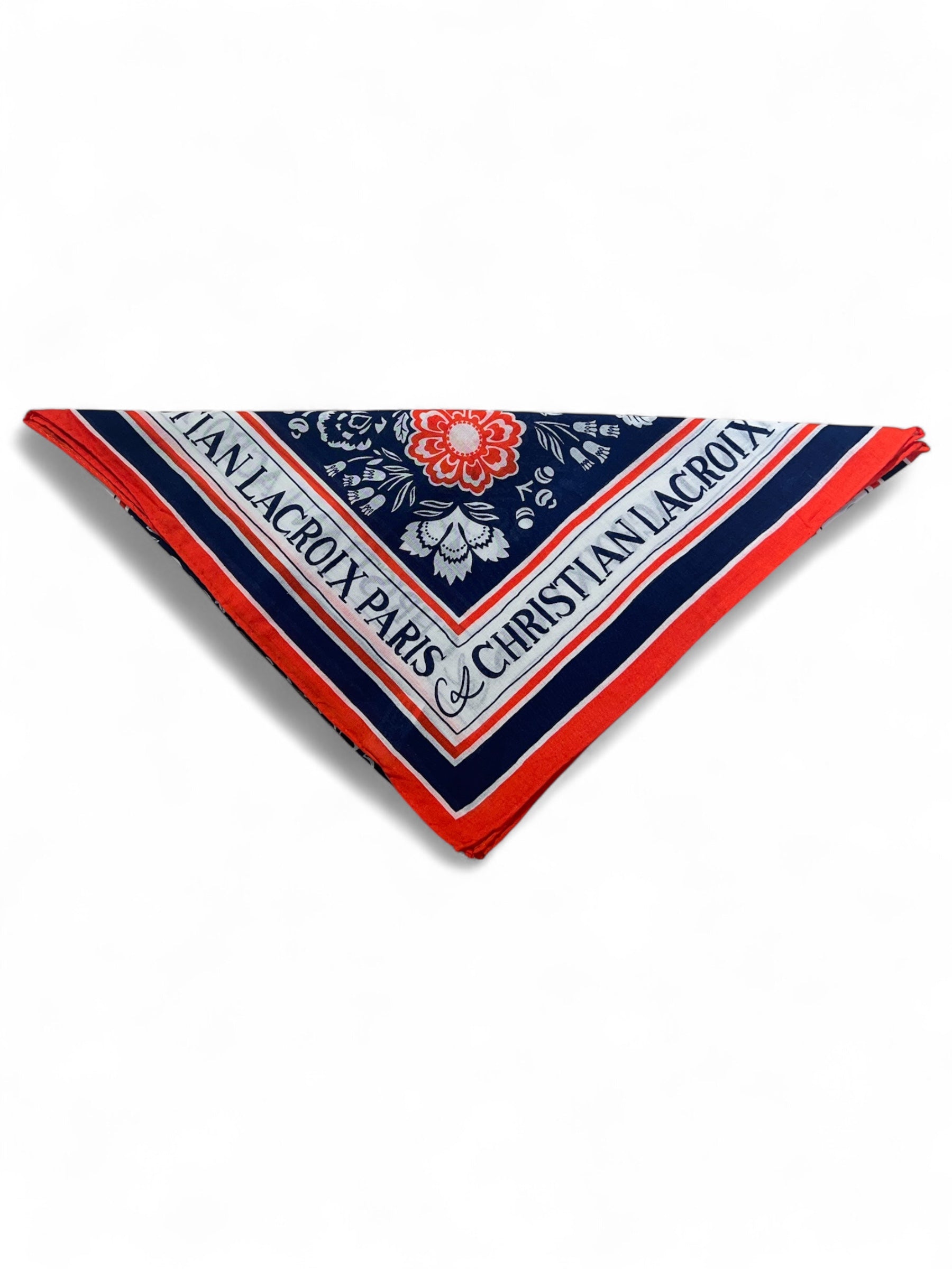 Christian LACROIX - Blau-rotes Tuch 100 % Baumwolle