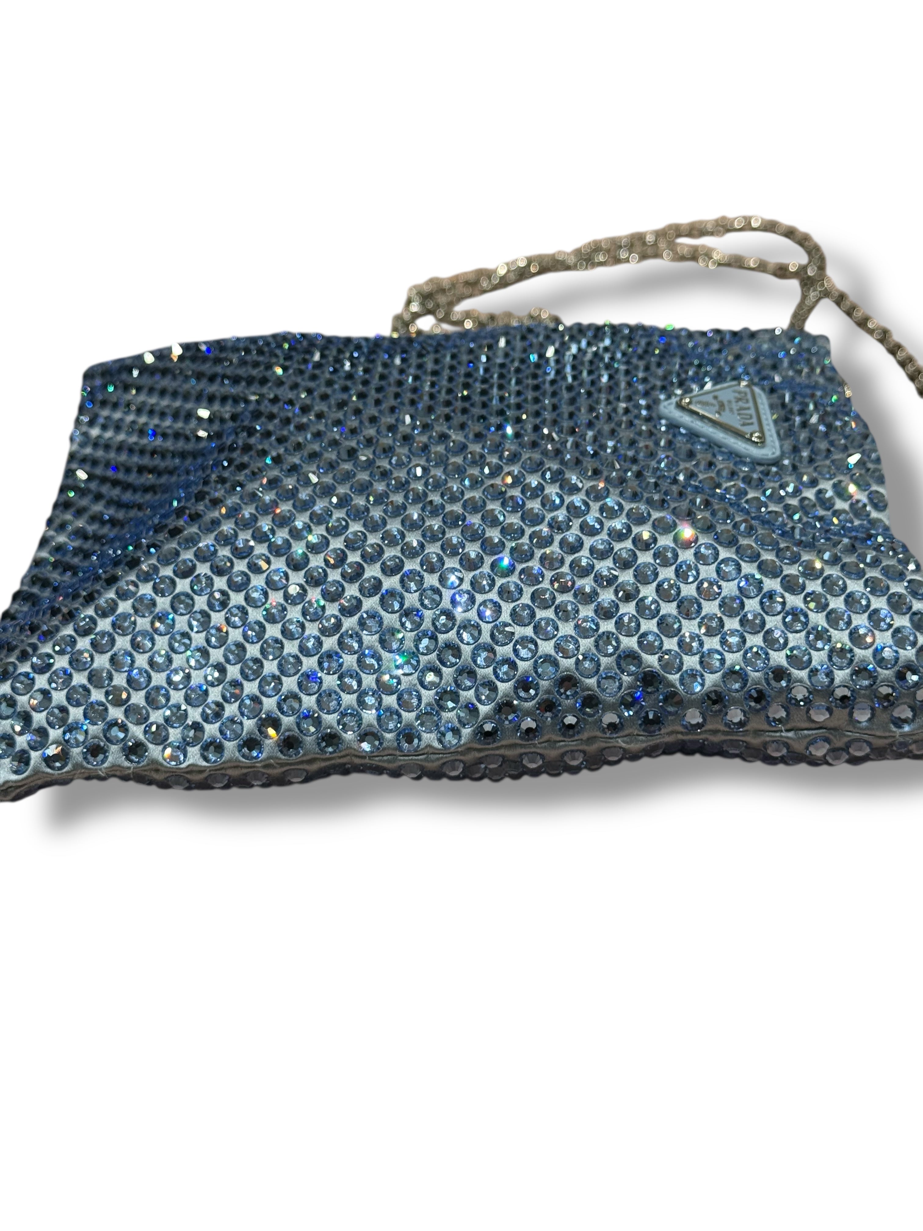 Prada - Sac strass bleu PM